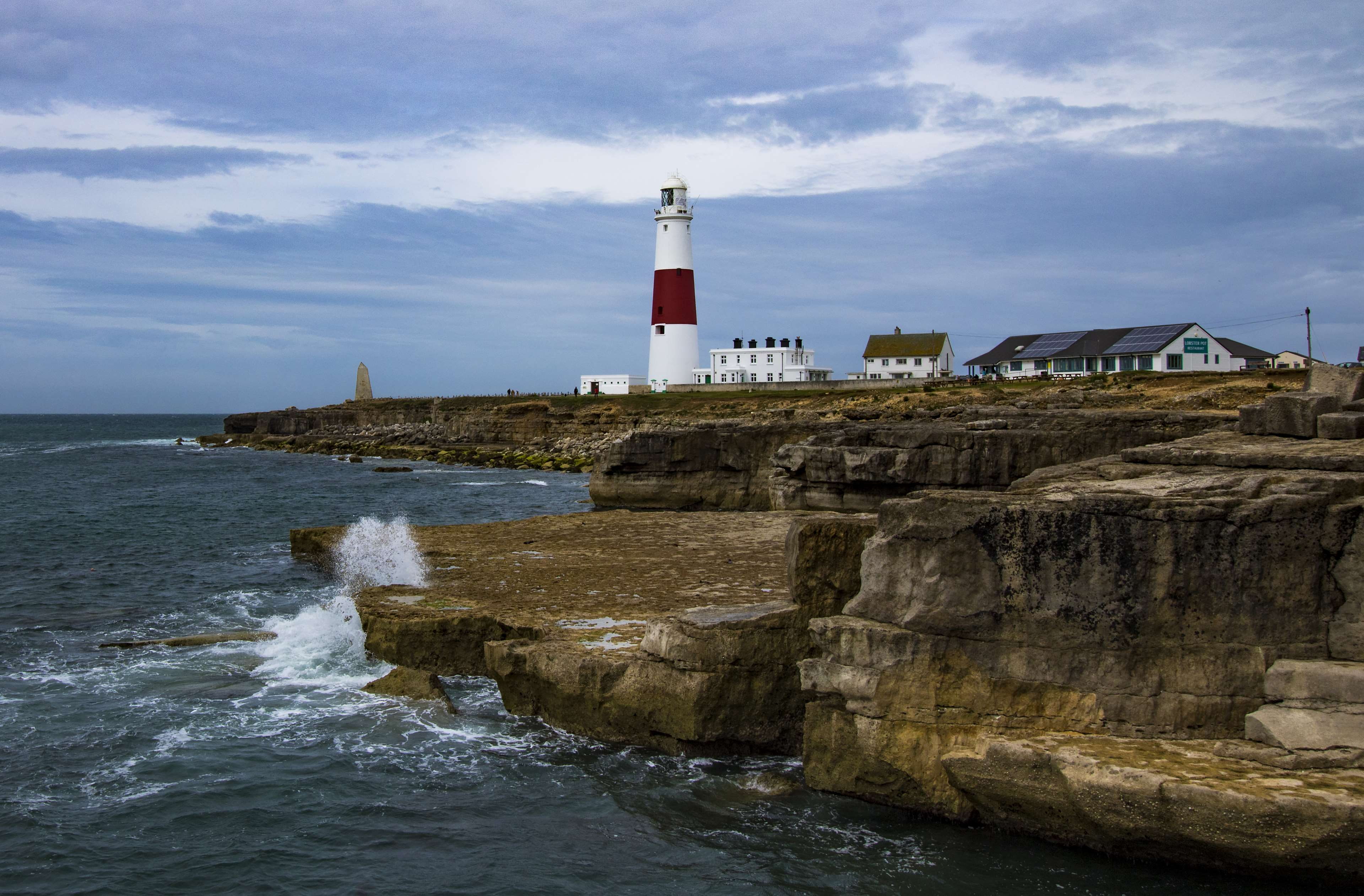 safety, nature, portland bill, built structure, tower, 4K, building exterior, architecture, shore, sky, water, warning, ocean, no people, security, beacon, HD Wallpaper
