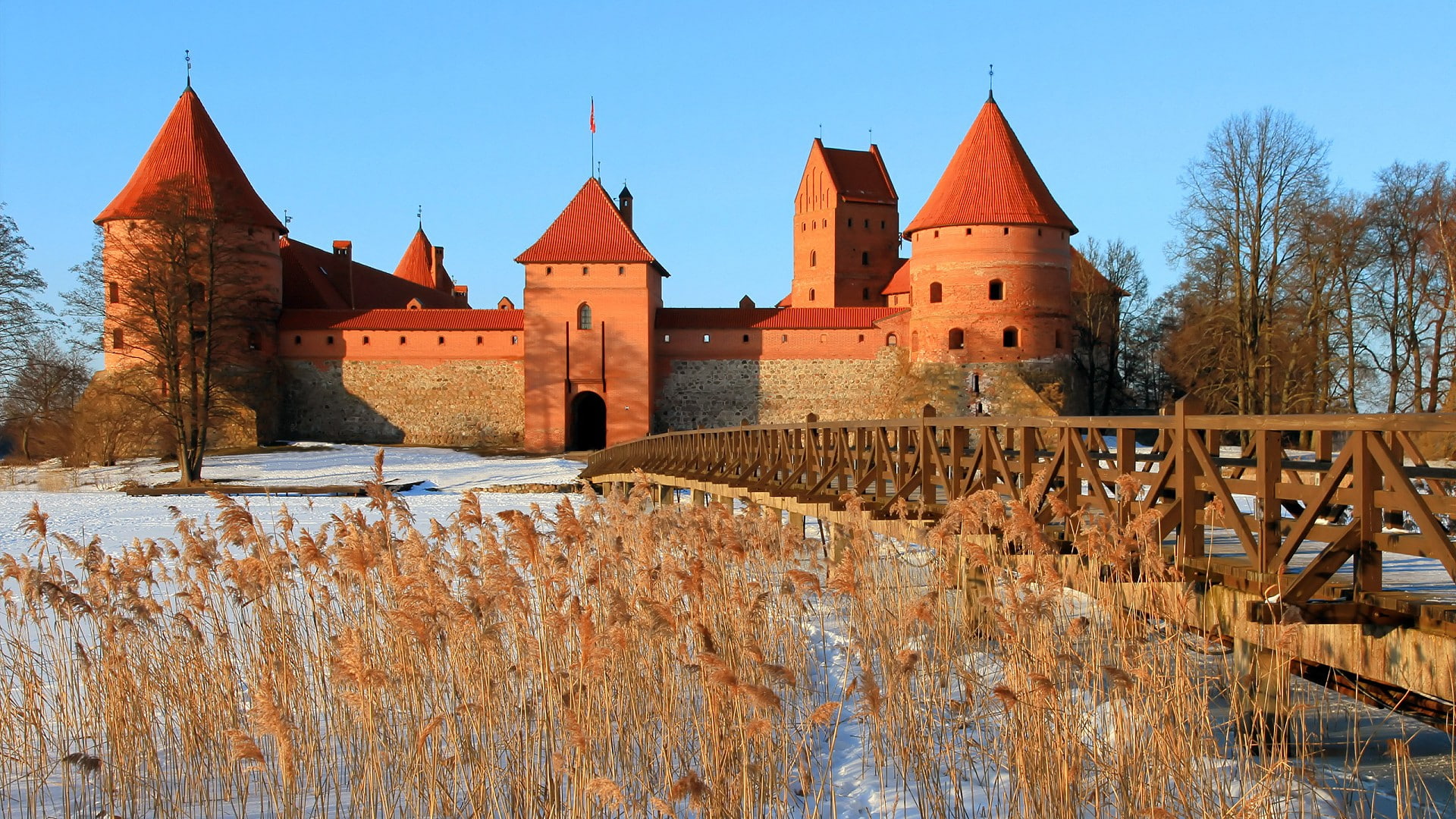 lithuania, trakai, 1080P, castles, HD Wallpaper
