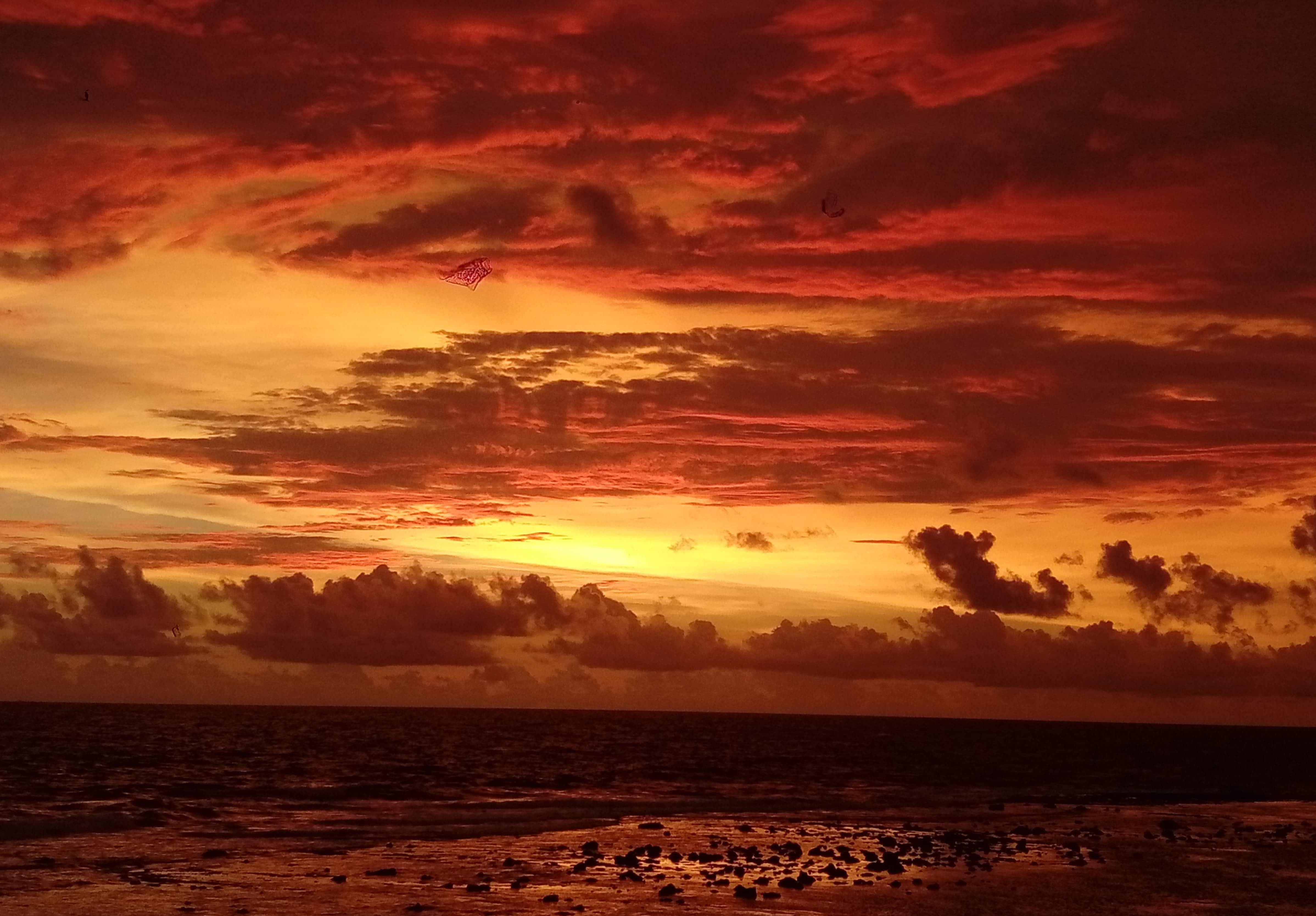 idyllic, sunset, land, no people, evening, beach, cloud - sky, beauty in nature, galle, sky, the dutch fort, water, dramatic sky, golden, horizon, leisure, HD Wallpaper