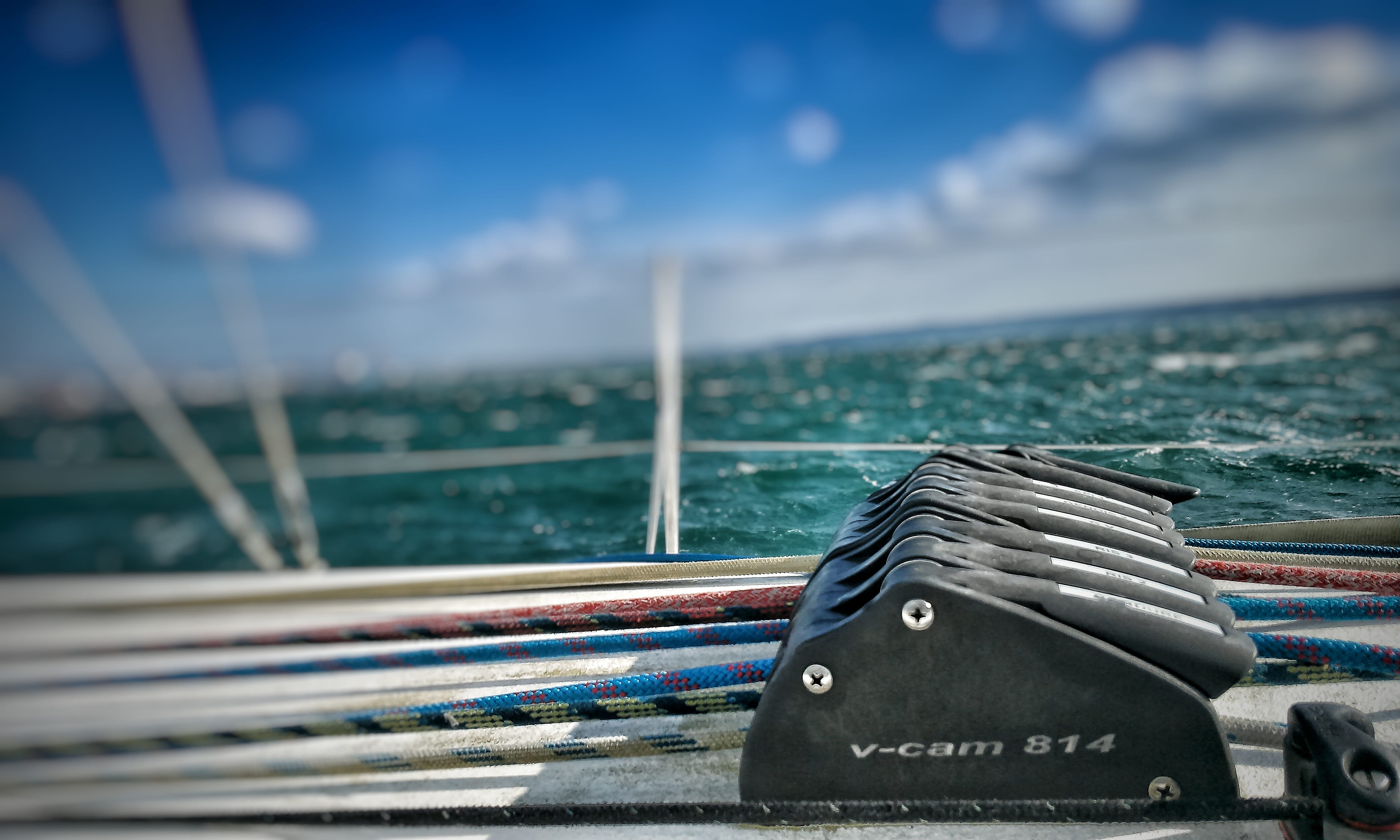 blue, sky, water, cloud - sky, day, ship, nature, focus on foreground, railing, france, 4K, travel, mode of transportation, close-up, multi colored, brest, HD Wallpaper