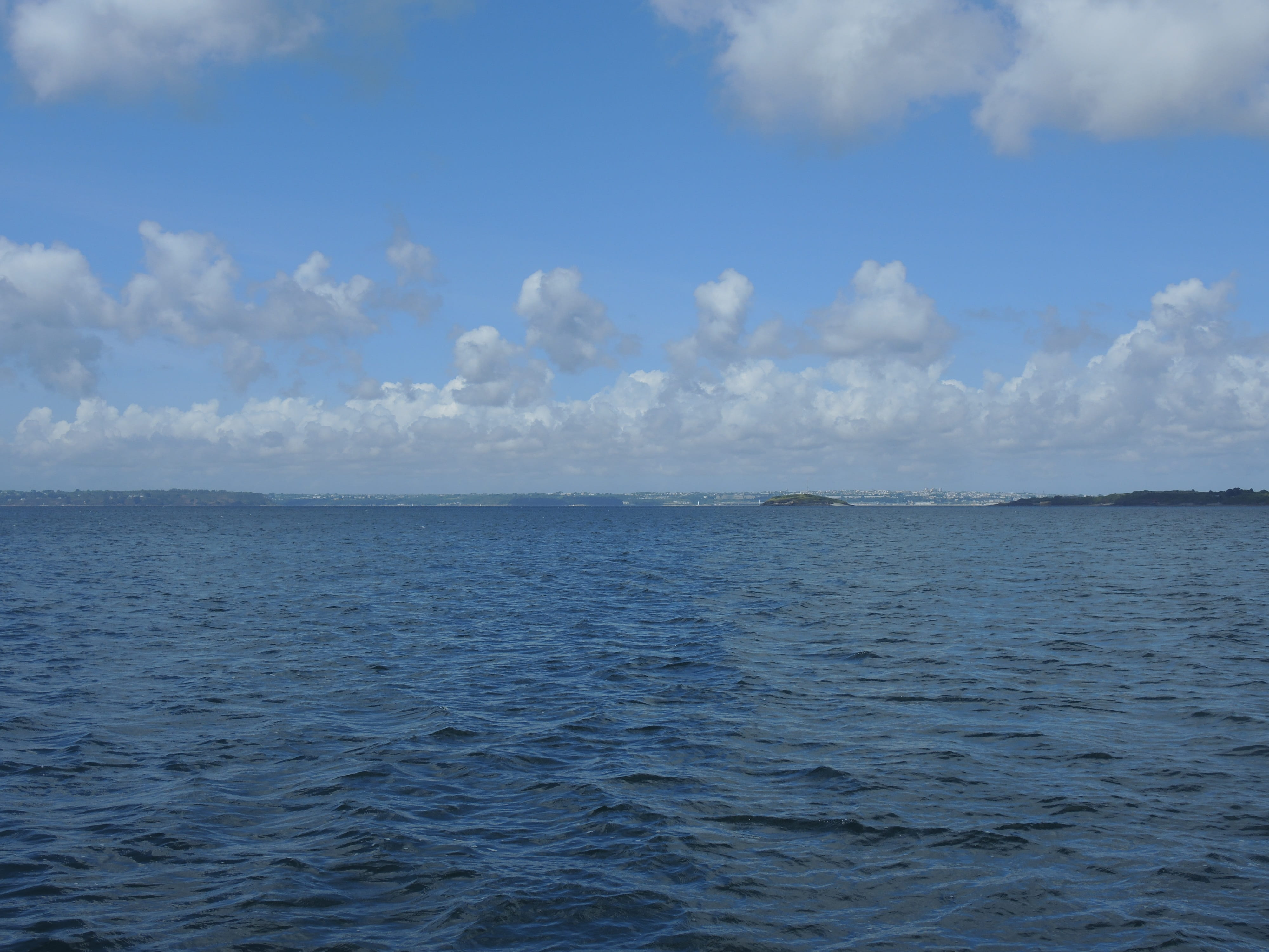 Sea, horizon over water, rippled, Rade, horizon, Ocean, tranquil scene, scenics - nature, nature, Boat, outdoors, beauty in nature, Brest, water, cloud - sky, HD Wallpaper