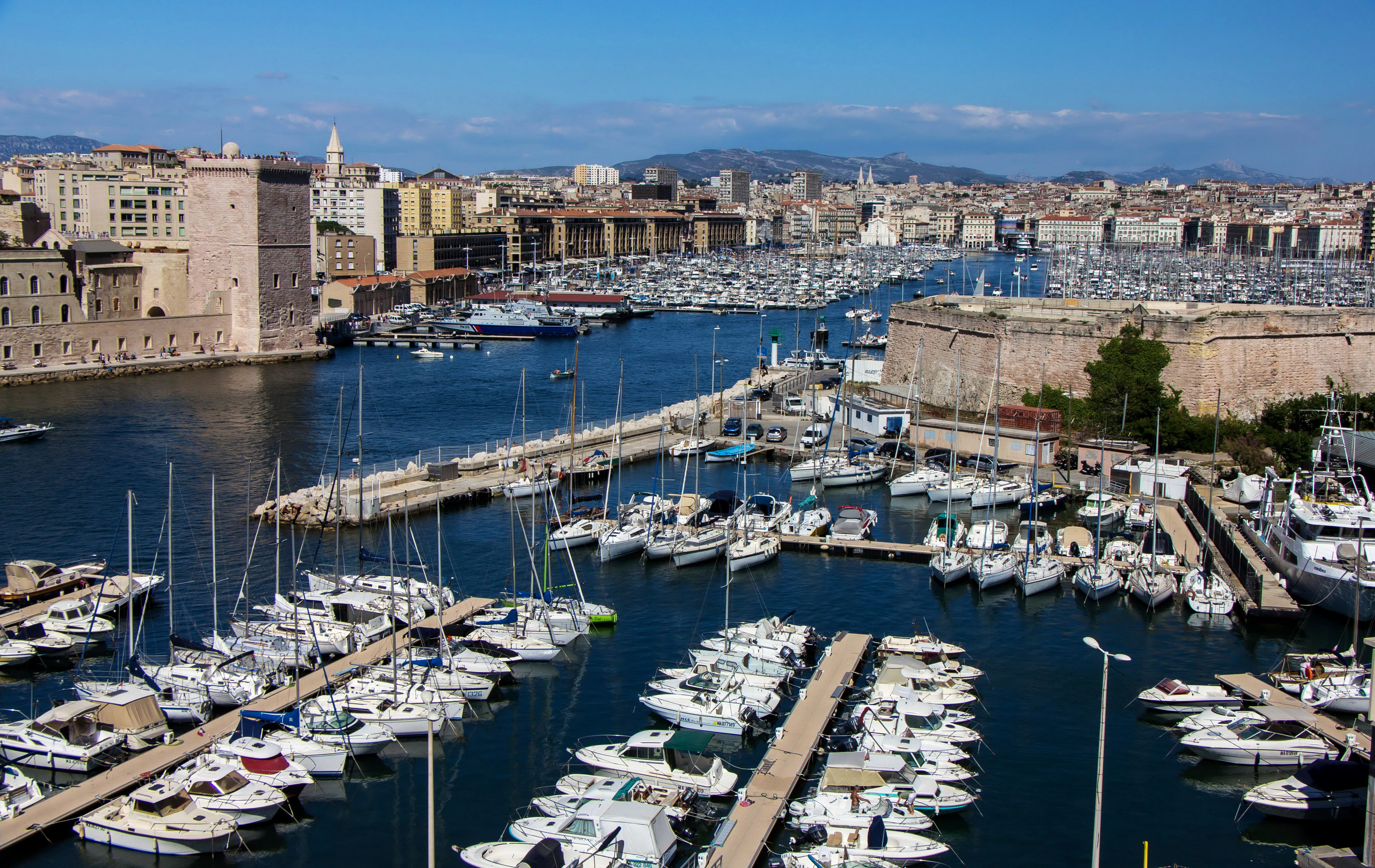 promenade, boats, piers, home, France, Marseille, 4K, HD Wallpaper