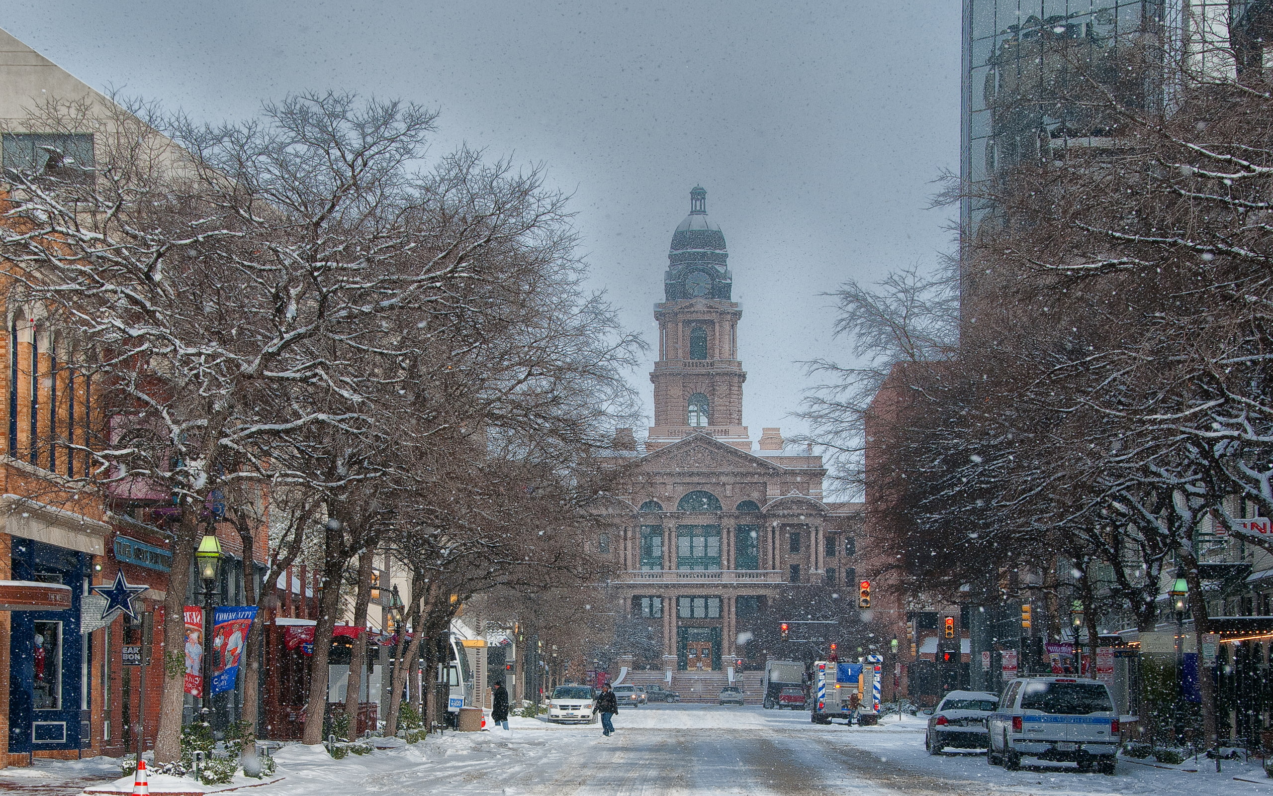 spire, snow, Fort Worth, belief, Texas, place of worship, building, architecture, field, building exterior, motor vehicle, spirituality, mode of transportation, HD Wallpaper