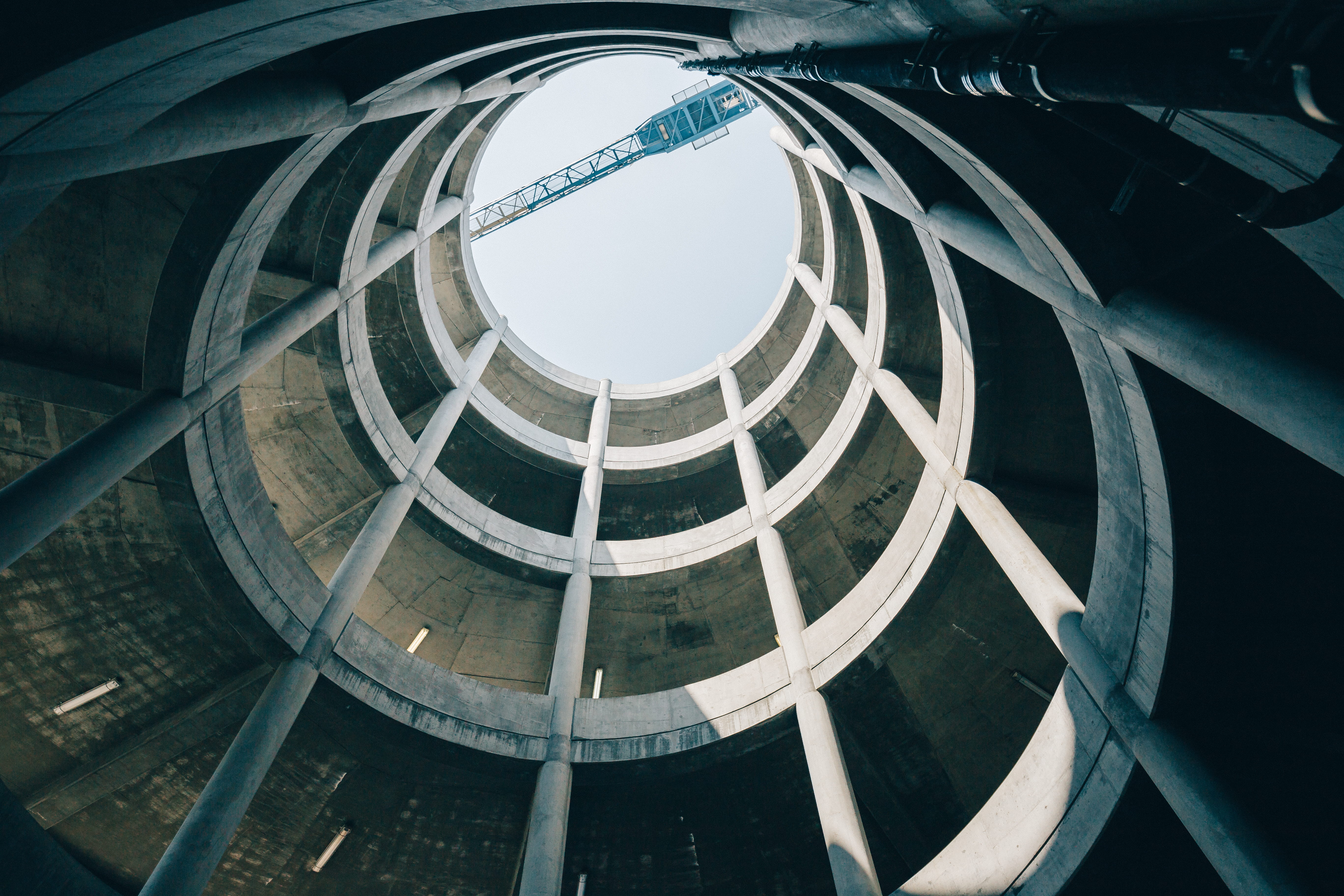 nature, round, outdoors, staircase, railing, focus, design, pattern, architecture, spiral, parking deck, shape, angle, shallow, built structure, modern, HD Wallpaper