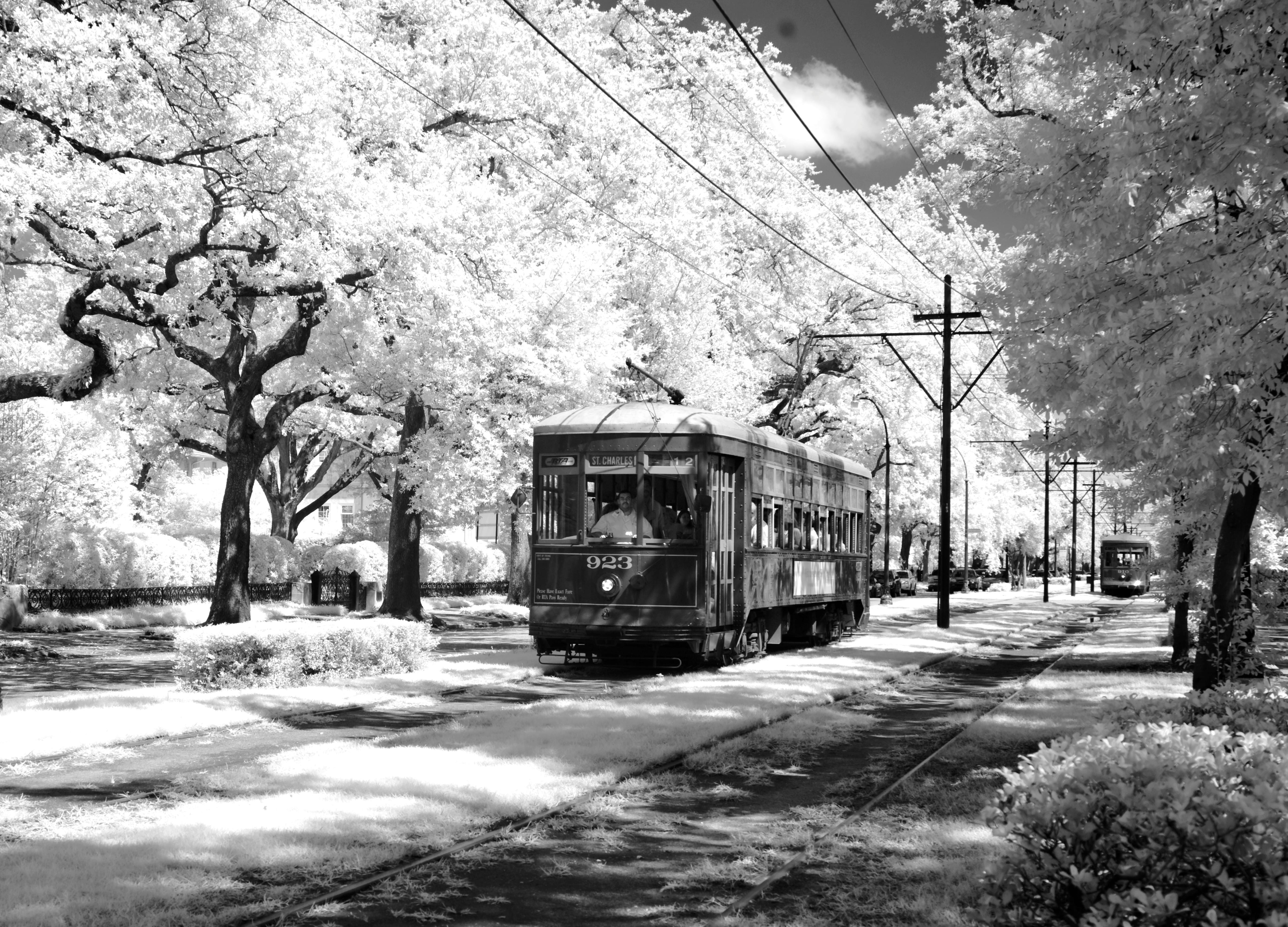 building exterior, tram, track, louisiana, sw, train, new orleans, transportation, architecture, rail transportation, street, city, united states, public transportation, HD Wallpaper