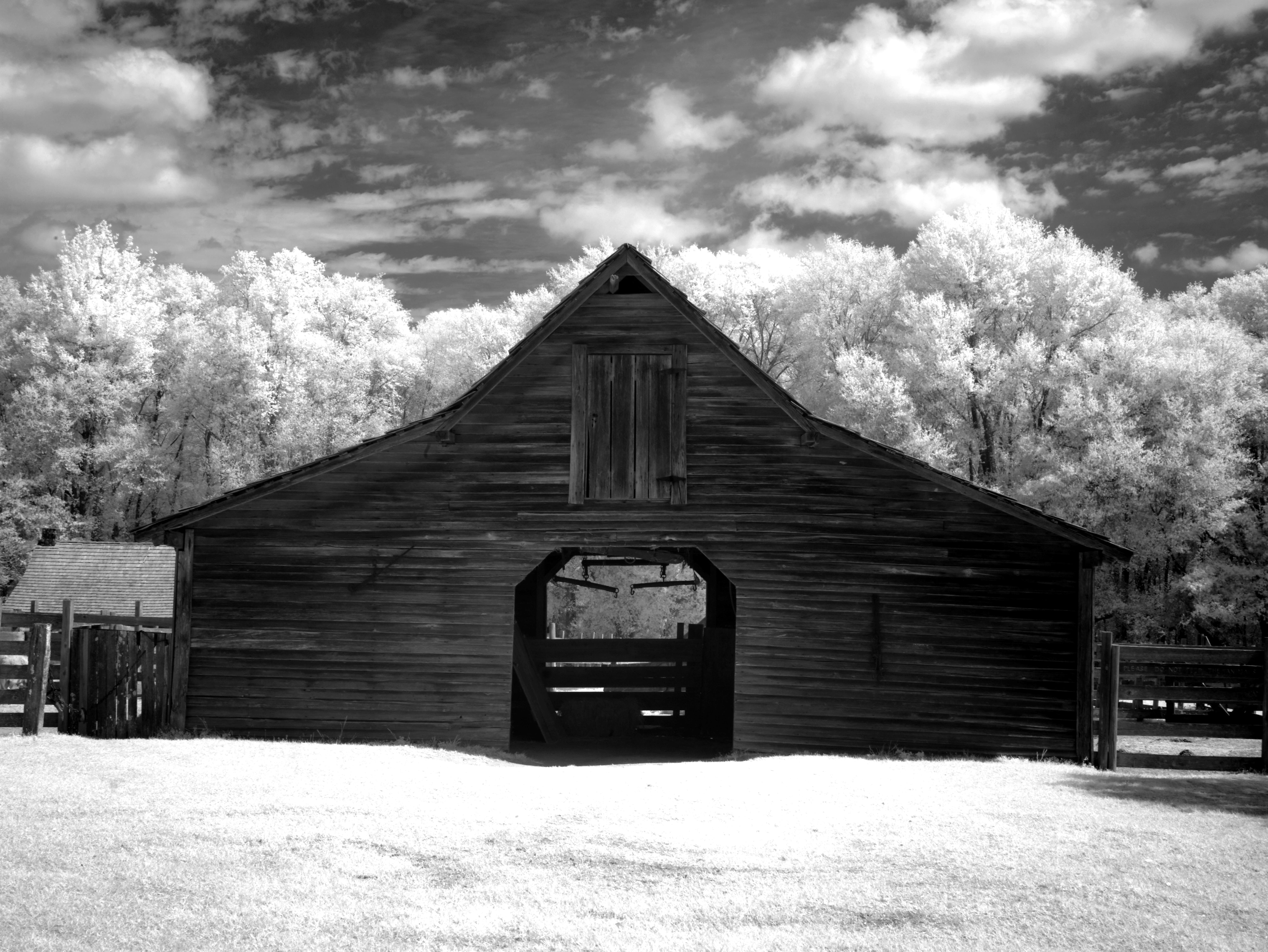 entrance, building, rustic, plant, brown, united states, outdoors, stadl, 5K, architecture, infra red, log cabin, sky, tree, agriculture, wooden, sunlight, HD Wallpaper