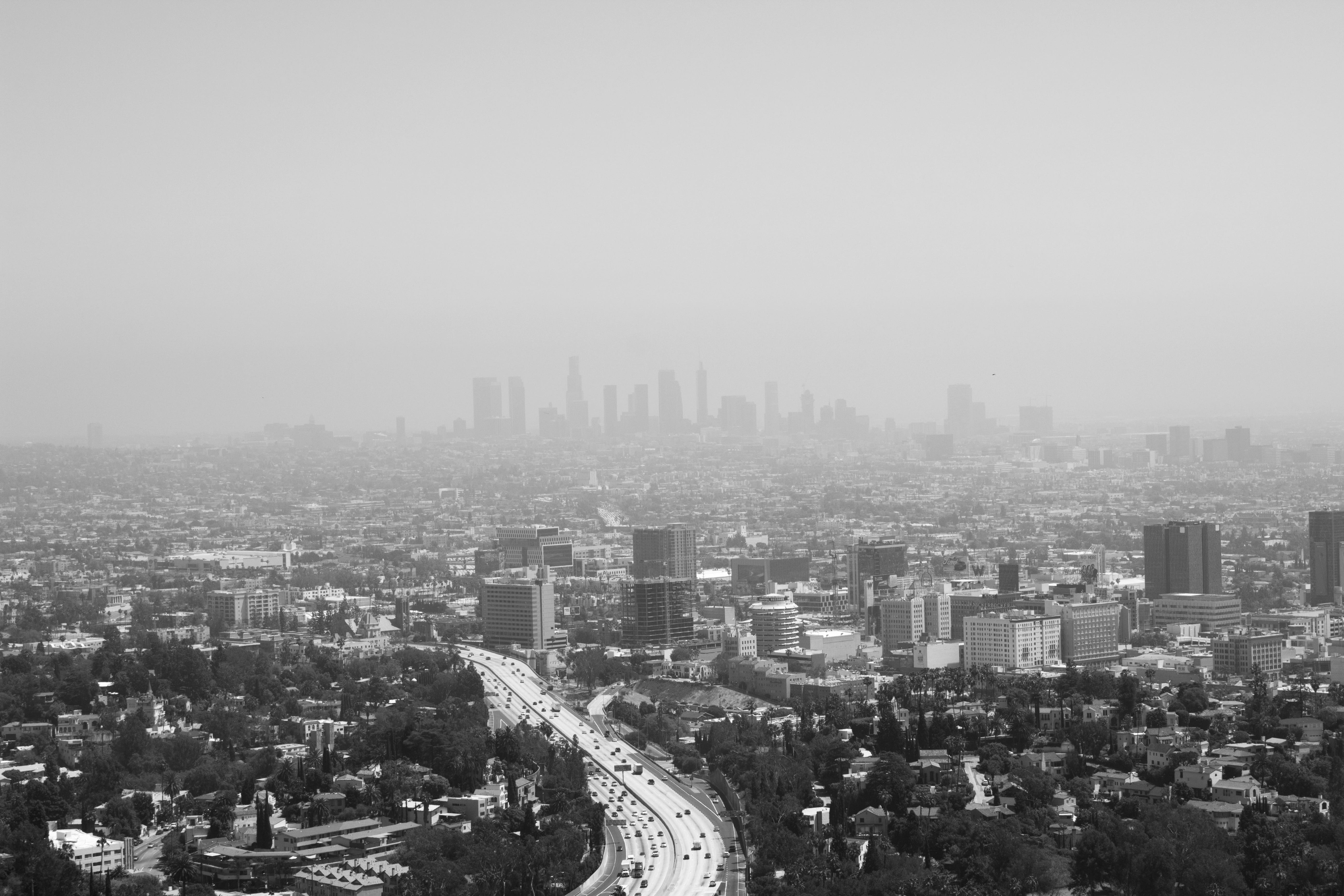 tourism, financial district, smog, states, cityscape, city, usa, landscape, los angeles skyline, outdoors, copy space, modern, black, america, day, los, HD Wallpaper