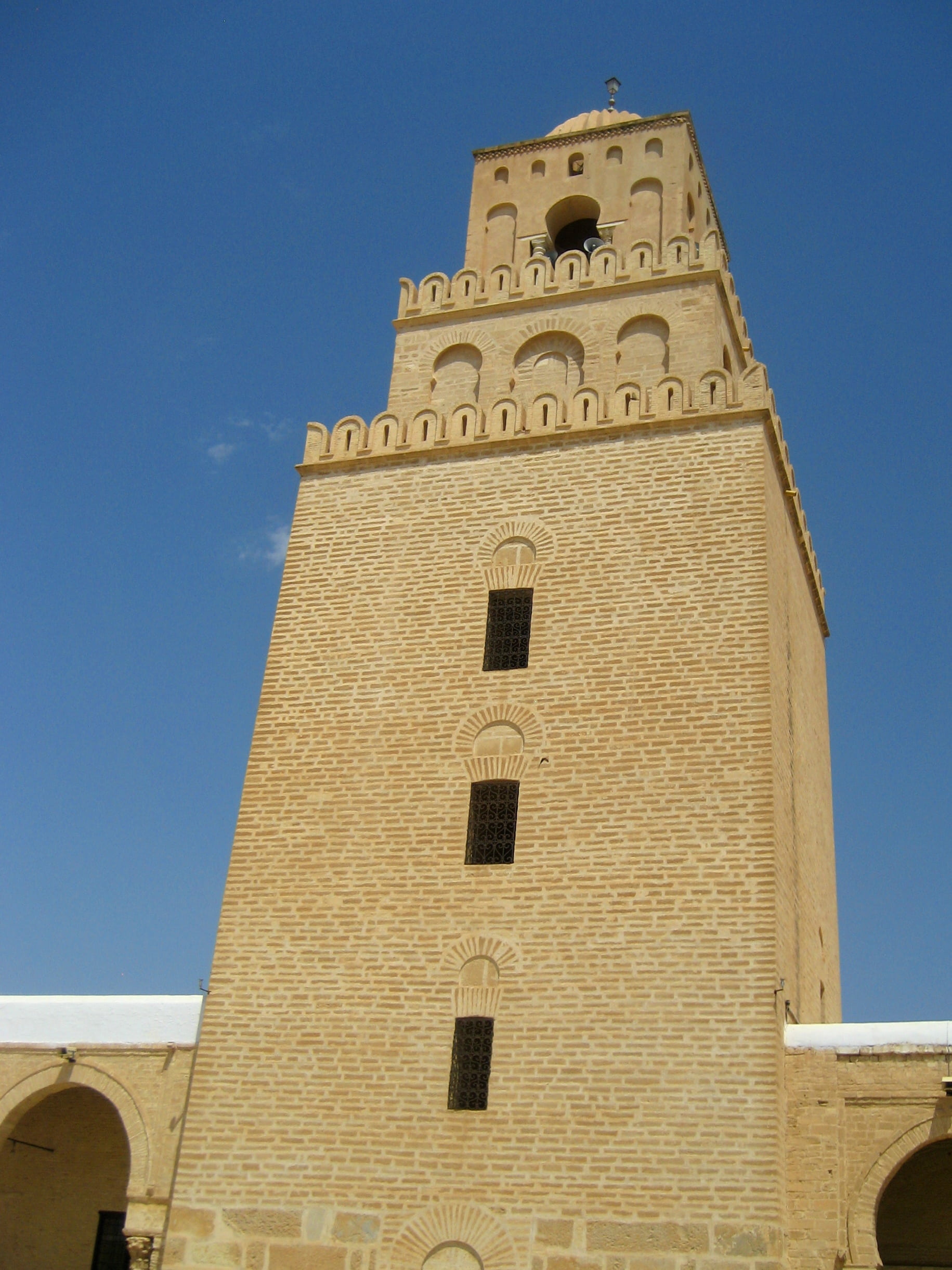 clock, place of worship, building, nature, spirituality, low angle view, sky, arch, no people, 1080P, unesco, tunisia, clear sky, built structure, religion, Phone HD Wallpaper