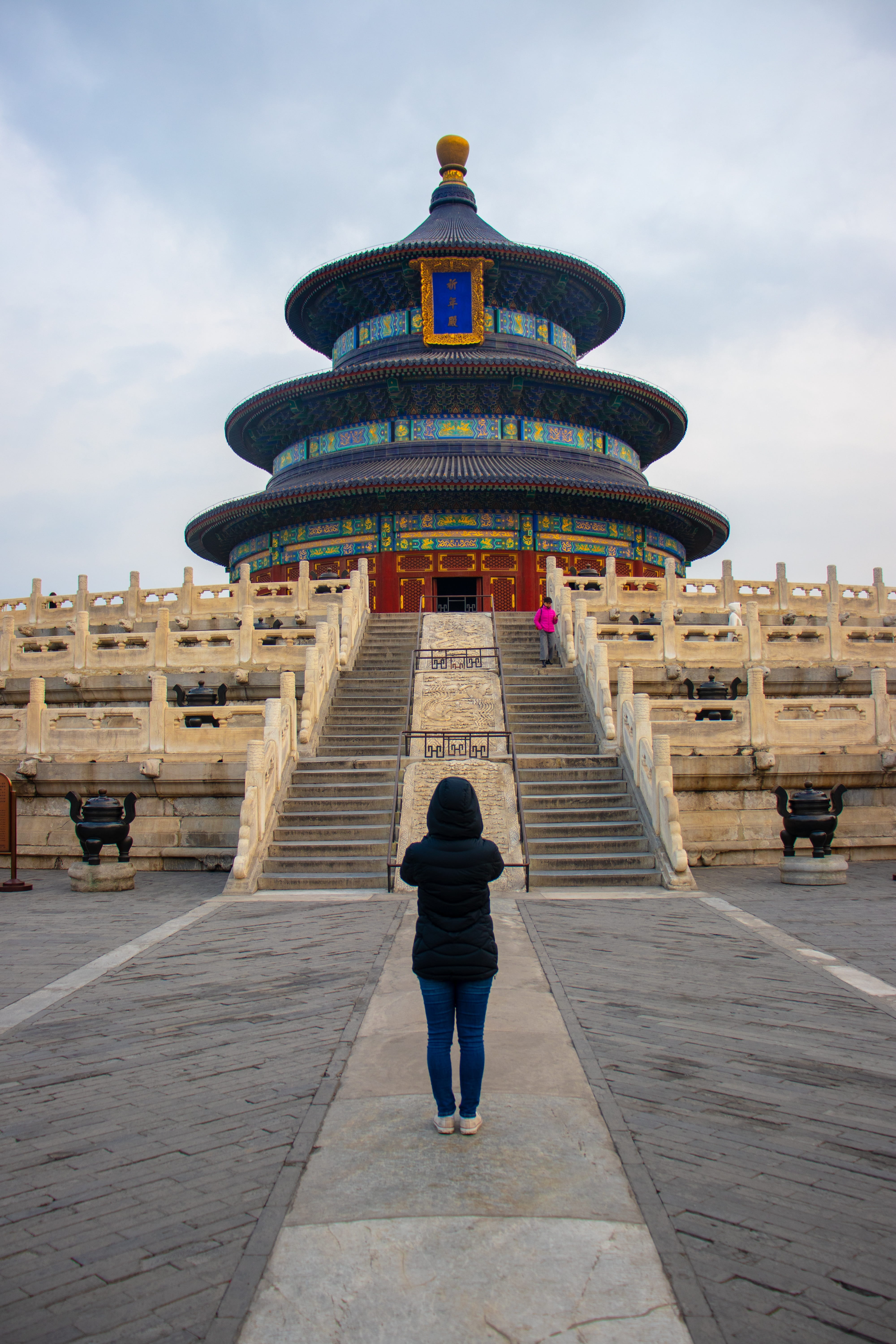 building exterior, full length, 5K, built structure, history, girl, ancient, ancient civilization, sky, street, standing, beijing, cloud - sky, building, Phone HD Wallpaper
