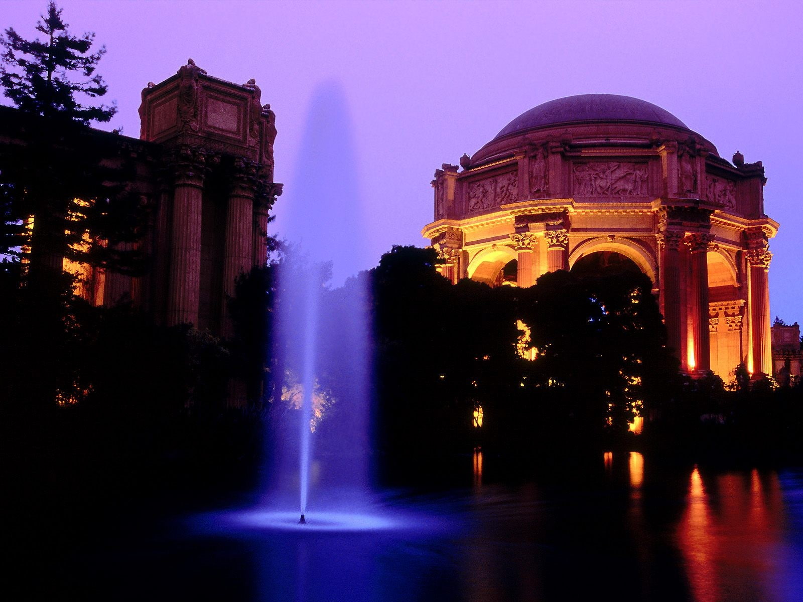 dusk, city, long exposure, museum, sky, night, San Francisco, illuminated, no people, building, palace, architecture, water, the past, travel destinations, HD Wallpaper