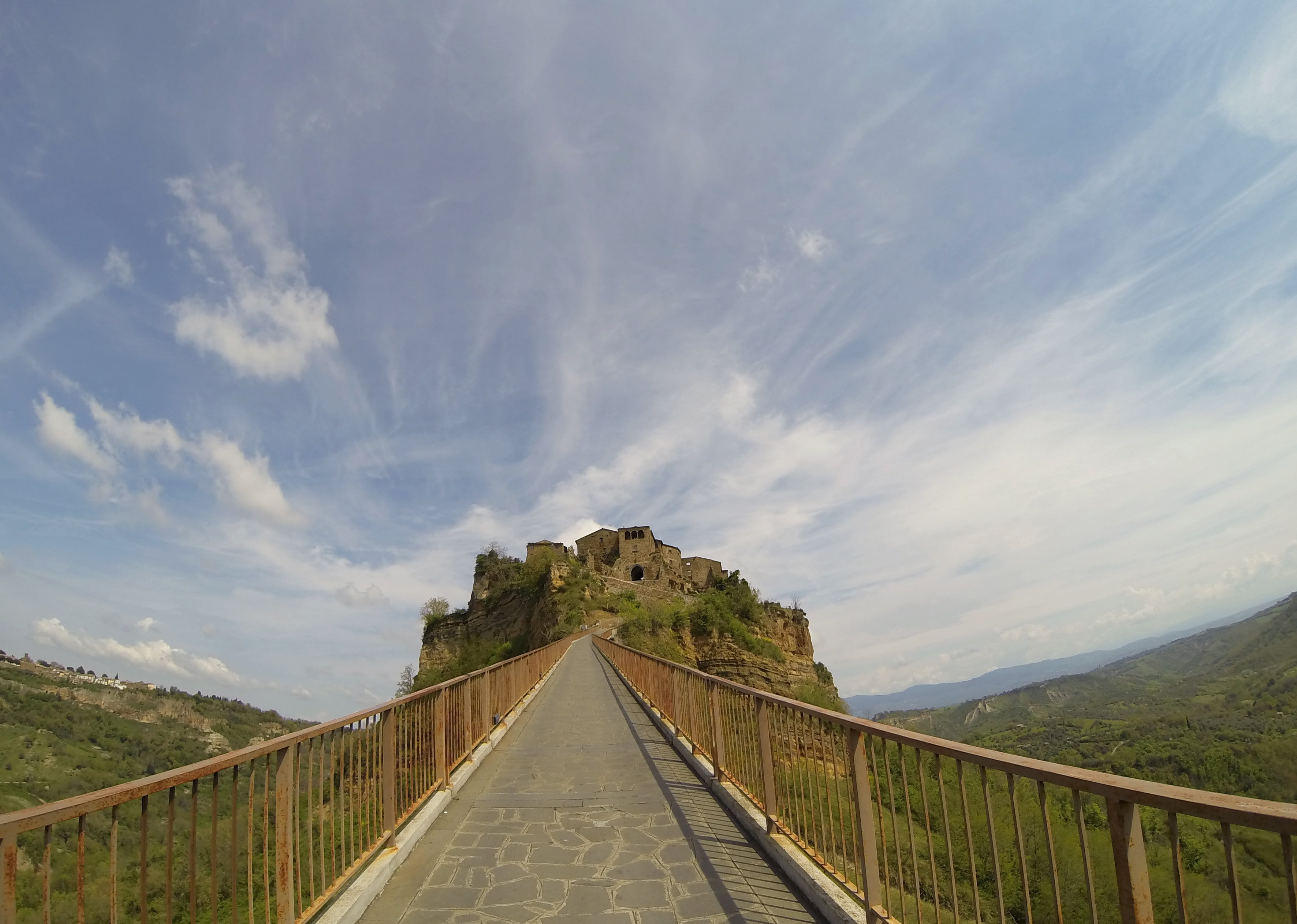 mountain, outdoors, bridge, diminishing perspective, bridge - man made structure, sky, day, scenics - nature, surface level, the way forward, travel destinations, HD Wallpaper