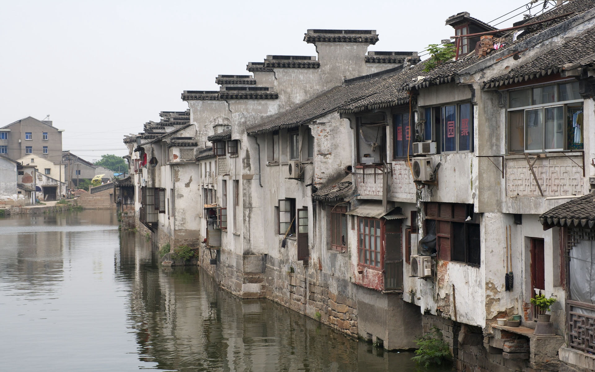 day, flood, village, history, no people, river, cultures, suzhou, sky, town, china, travel Destinations, tourism, gray, residential district, famous Place, HD Wallpaper