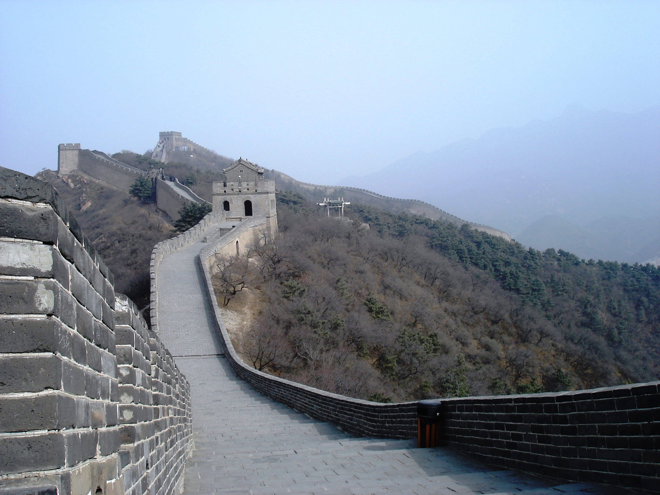 sky, clear sky, stone wall, Great Wall Of China, built structure, nature, travel destinations, history, no people, building exterior, the past, travel, HD Wallpaper
