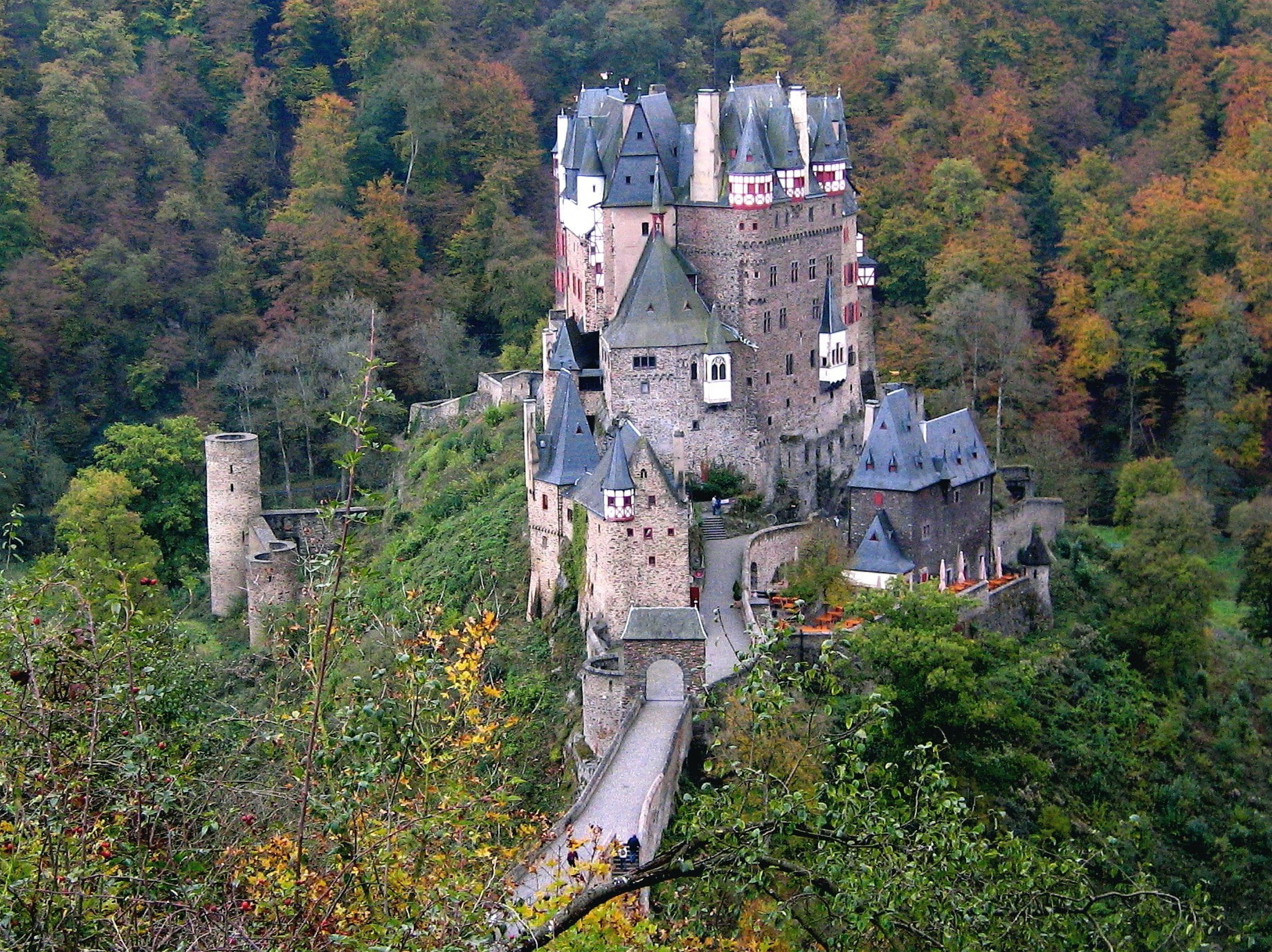 720P, Germany, Eltz Castle, forest, HD Wallpaper