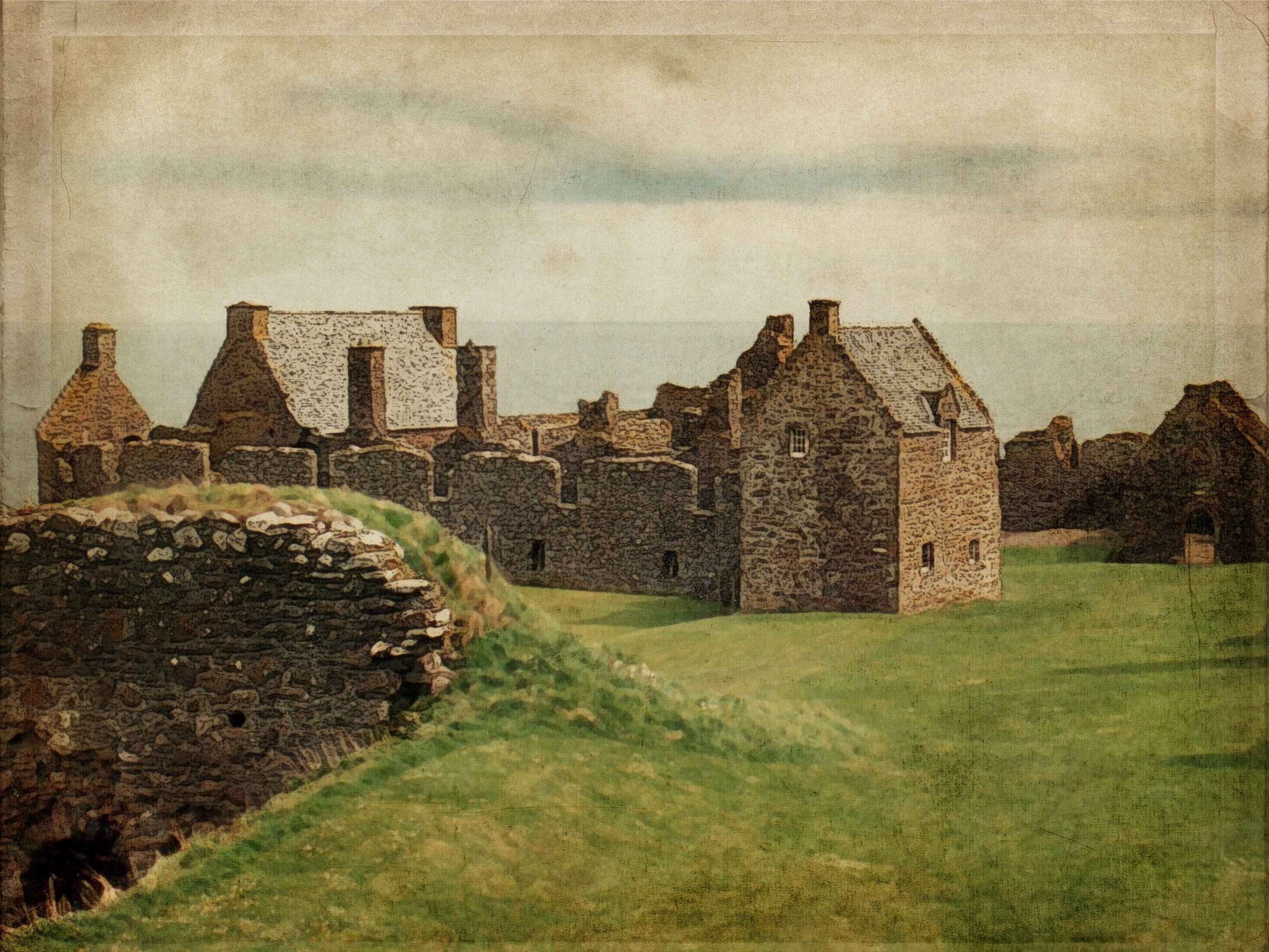 old ruin, outdoors, architecture, dunnottar castle, no people, nature, ancient civilization, ancient, grass, the past, building exterior, 2K, built structure, HD Wallpaper