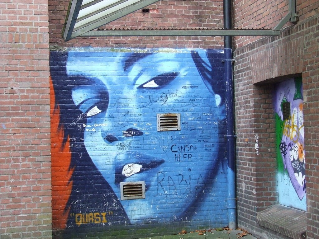 blue, built structure, text, wall - building feature, window, closed, building, brick, brick wall, urban, graffiti, door, outdoors, entrance, wall, art and craft, HD Wallpaper