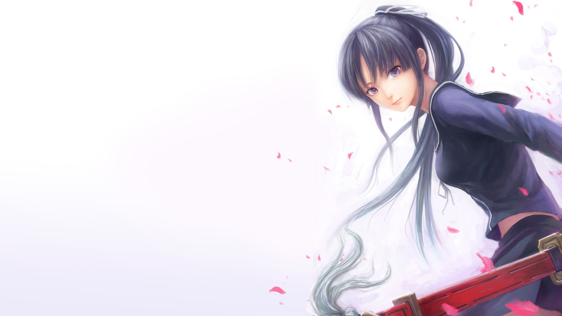 Ga-Rei Zero, bangs, artwork, Isayama Yomi, leisure activity, ponytail, looking at camera, lifestyles, young women, three quarter length, looking, copy space, HD Wallpaper