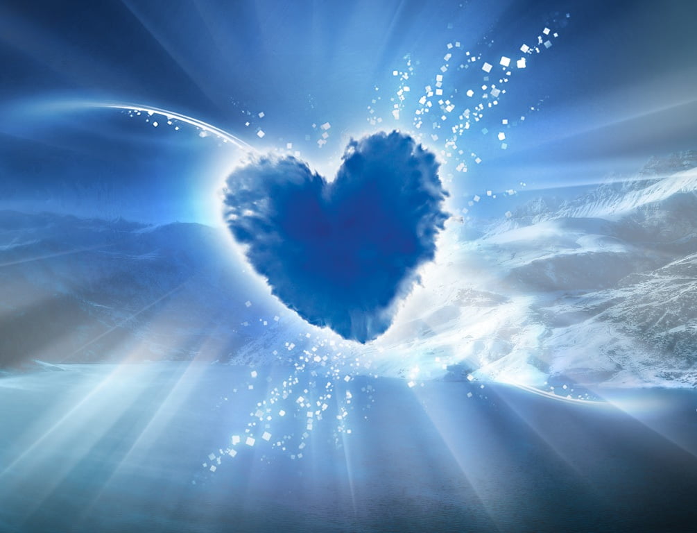 power in nature, fog, softness, glowing, Love, 480P, sky, bright, heart, dark blue, light - natural phenomenon, sunlight, cloud, miracle, exploding, shape, HD Wallpaper