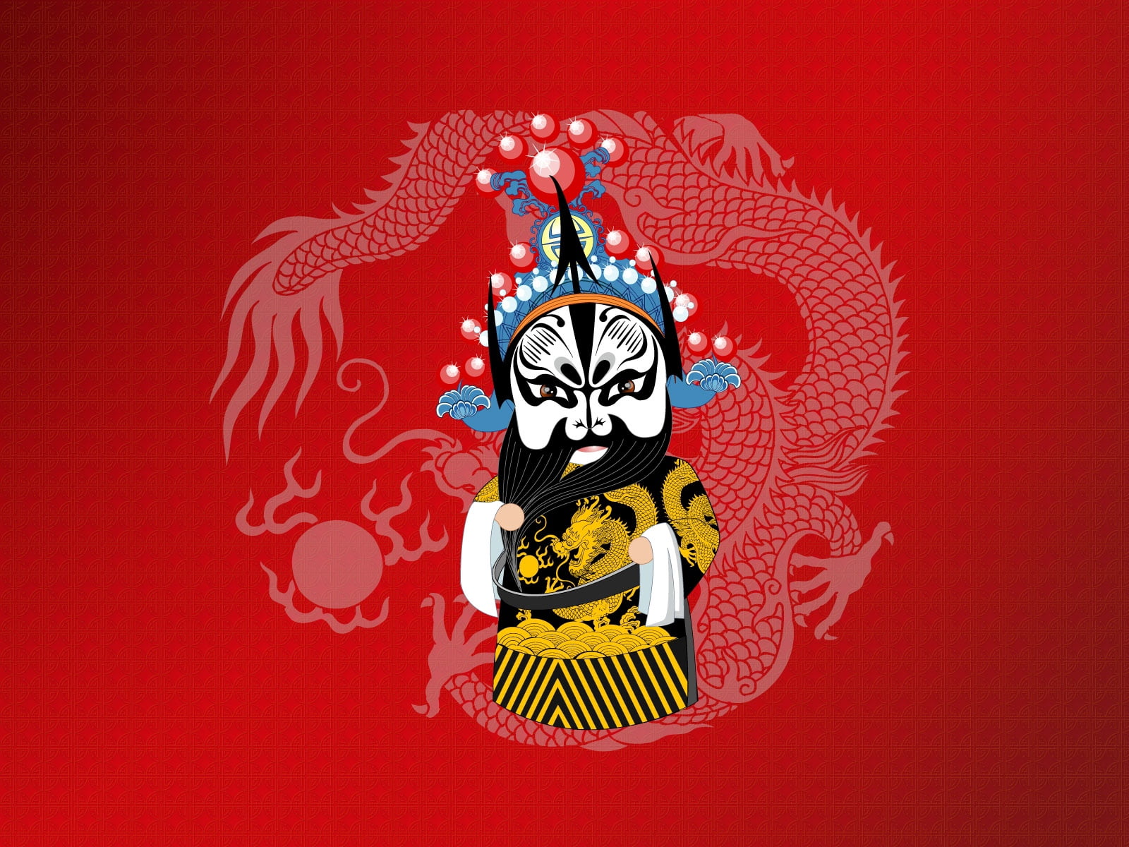 animal, indoors, 720P, spirituality, human Face, people, illustration, red background, decoration, china - East Asia, still life, clock, no people, pattern, HD Wallpaper