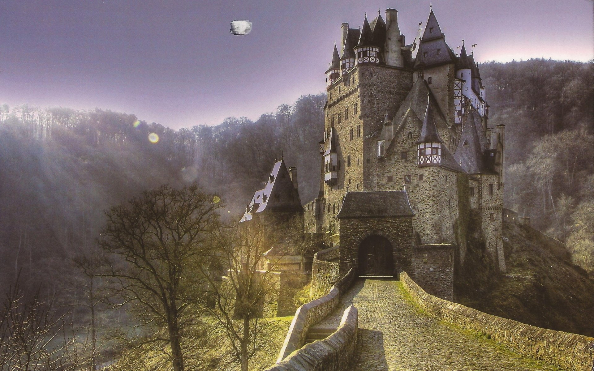 Castles, the past, 1080P, Eltz Castle, day, travel, sky, belief, built structure, place of worship, religion, castle, tree, history, no people, building, HD Wallpaper