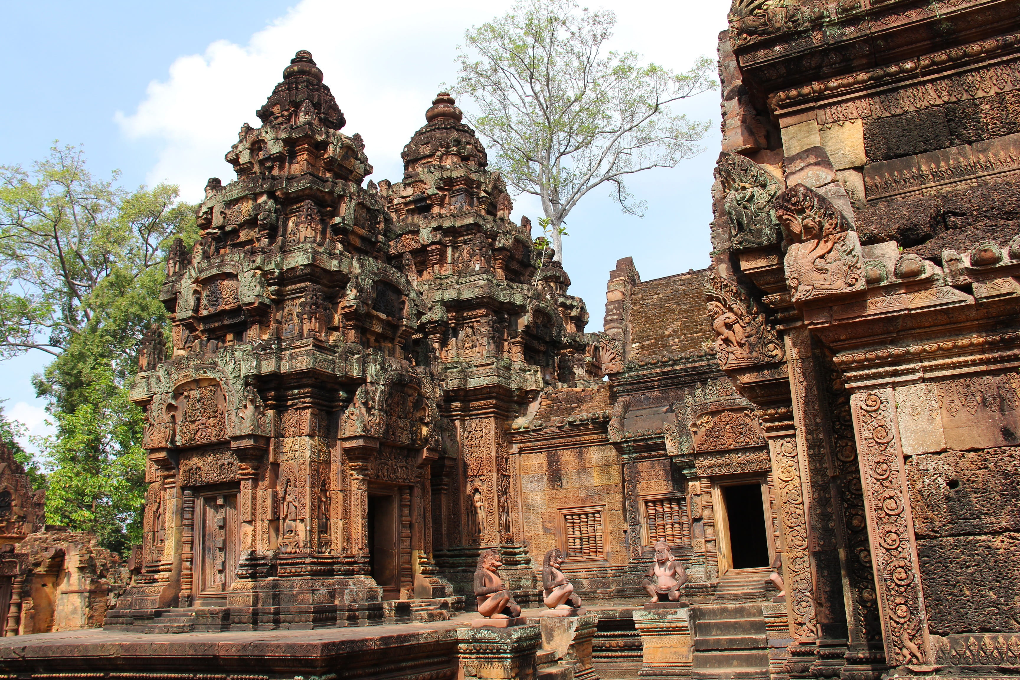 brown, nature, buddhism, siem reap, low angle view, ruin, spirituality, sky, building exterior, archaeology, the past, architecture, khmer, heritage, angkor, HD Wallpaper
