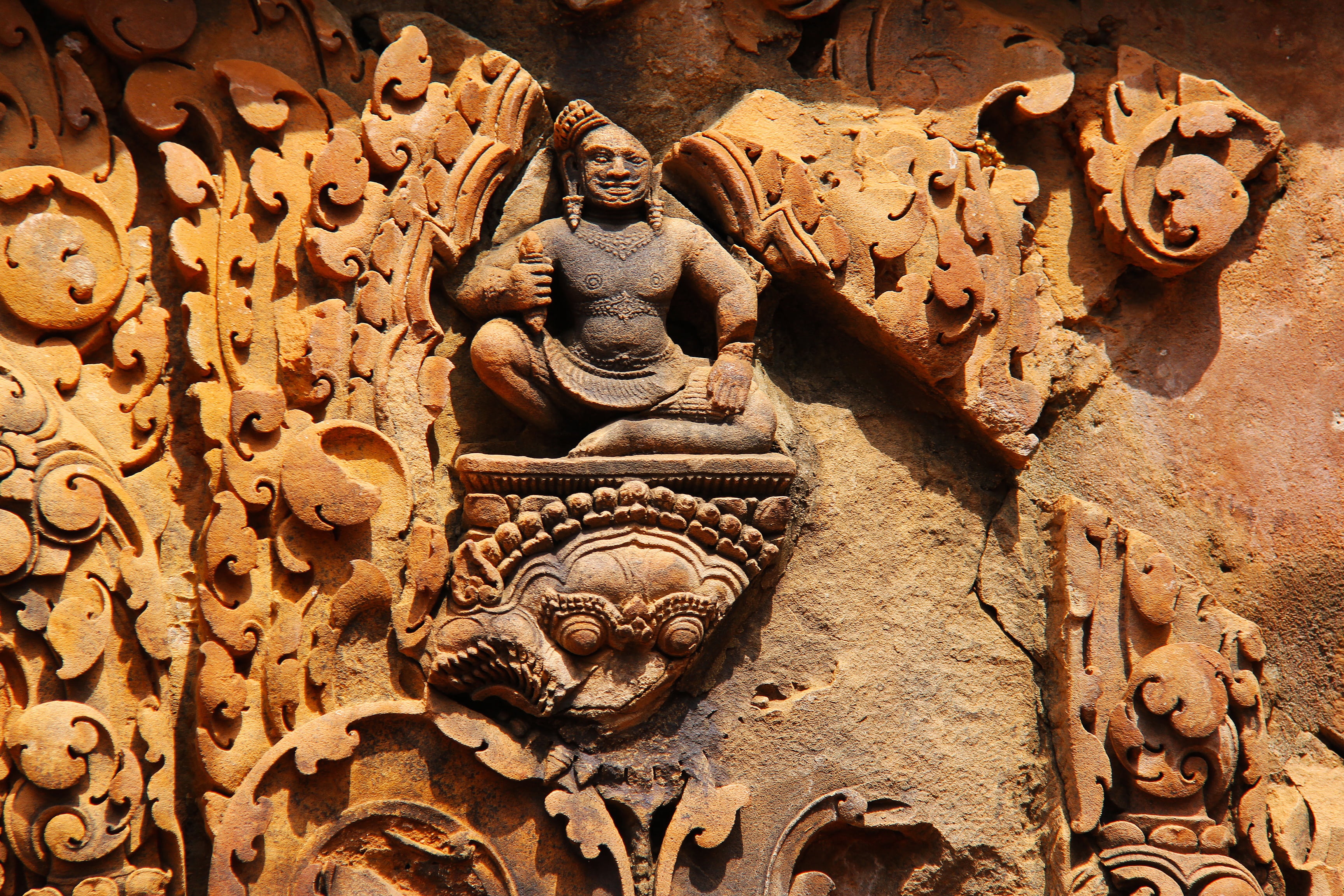 creativity, history, heritage, religion, old, hindu, close-up, siem reap, idol, khmer, tourism, art and craft, architecture, angkor, buddhism, statue, male likeness, HD Wallpaper