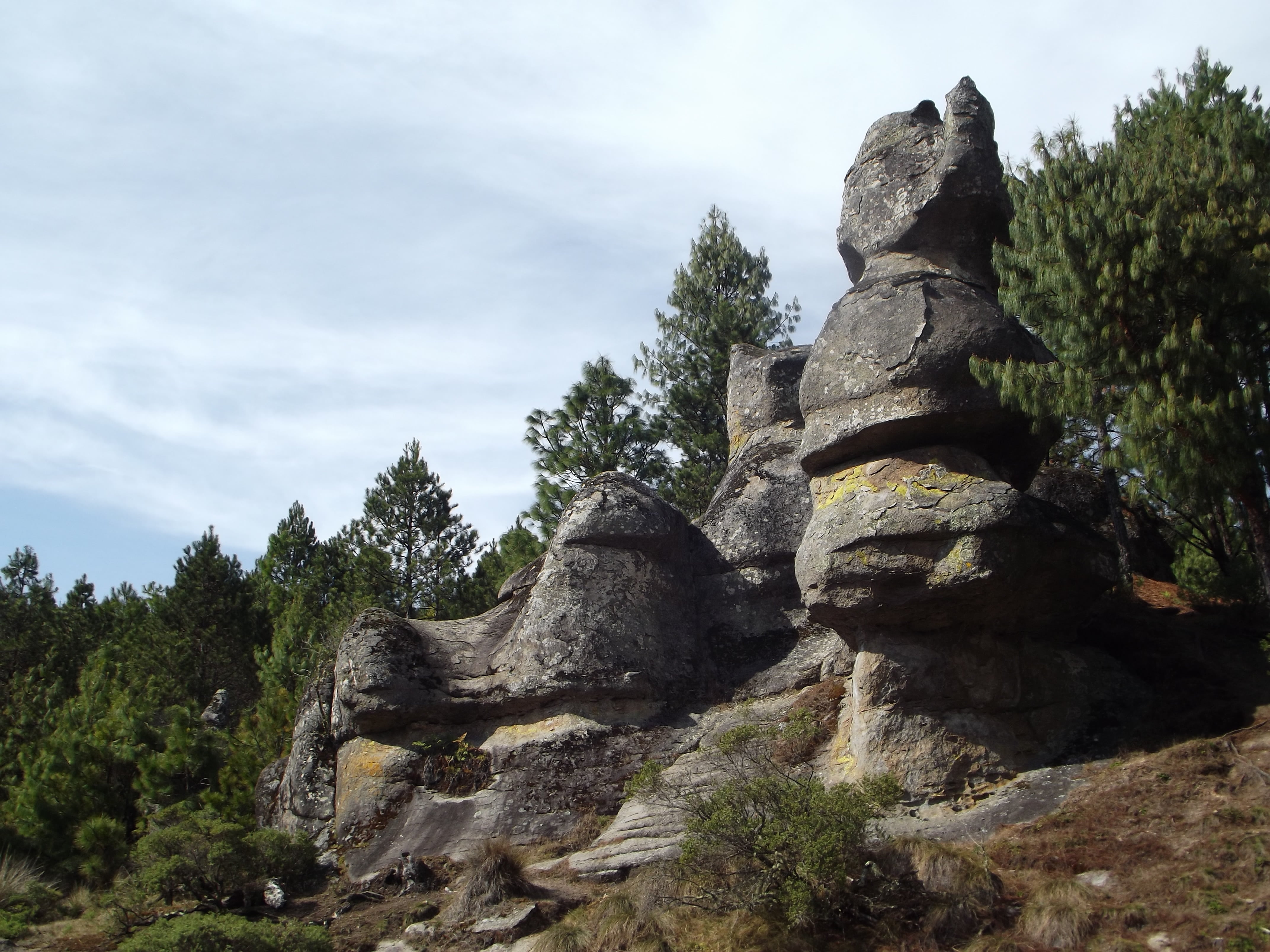 mexico, rock, rock - object, 4K, puebla, peña, zacatlán, cloud - sky, rock formation, travel, landscape, plant, beauty in nature, tourism, stones top, HD Wallpaper