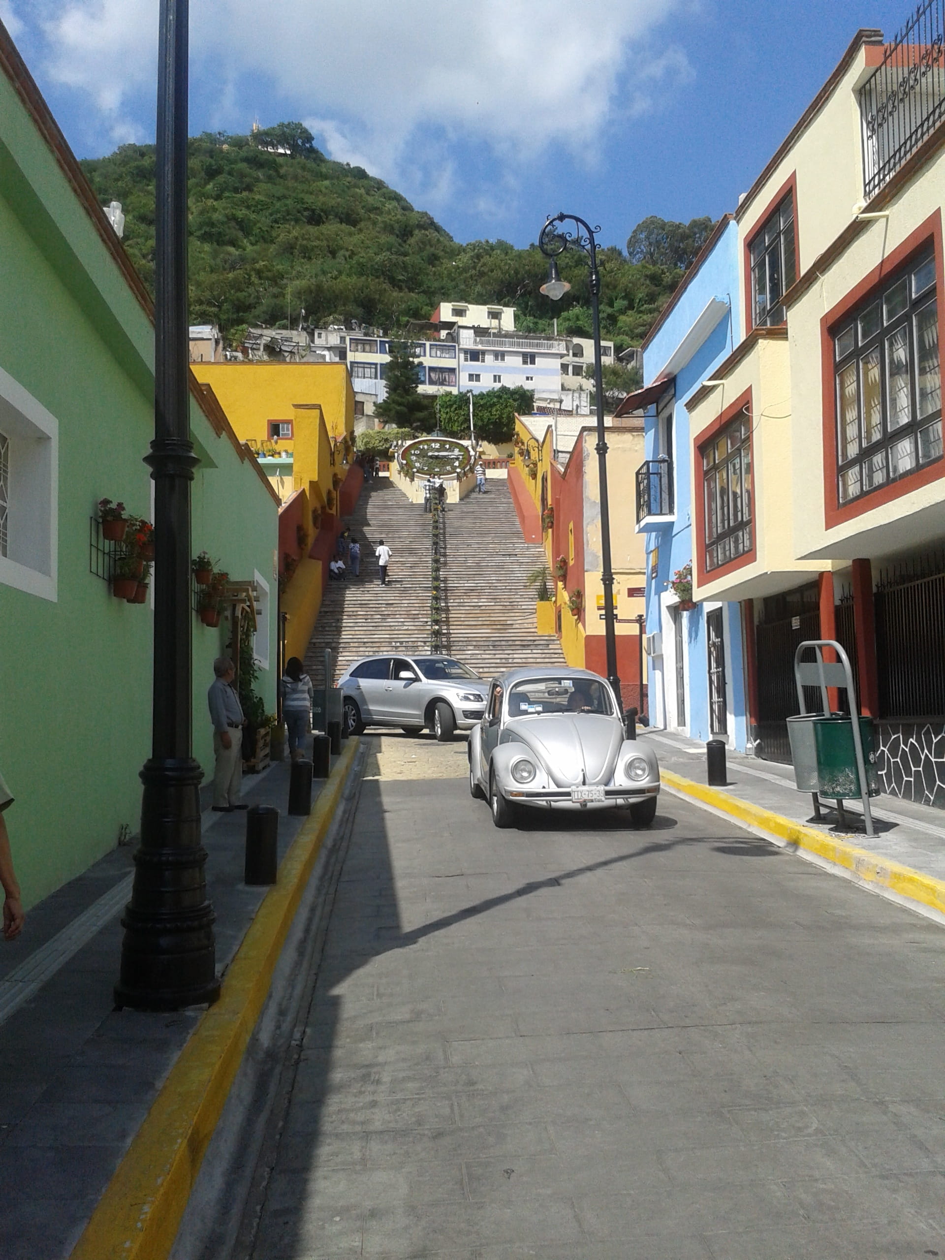 tourism, car, yellow, Atlixco, residential district, day, street, 2K, no people, mexico, built structure, architecture, nature, People, building, cloud - sky, Phone HD Wallpaper