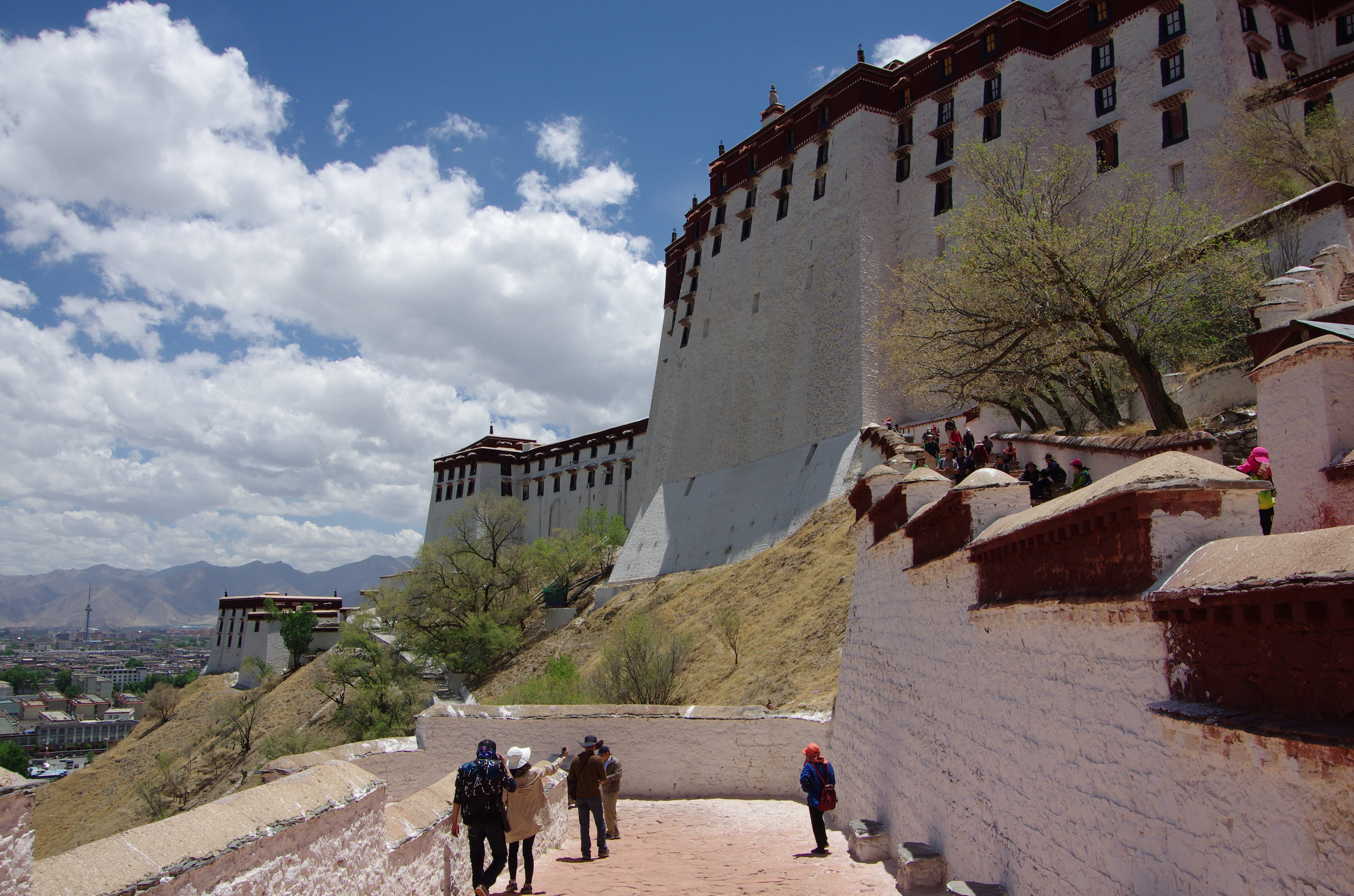 men, building, travel, nature, architecture, cloud - sky, the potala palace, sky, Palace, city, White Cloud, lifestyles, adult, Scenery, building exterior, HD Wallpaper