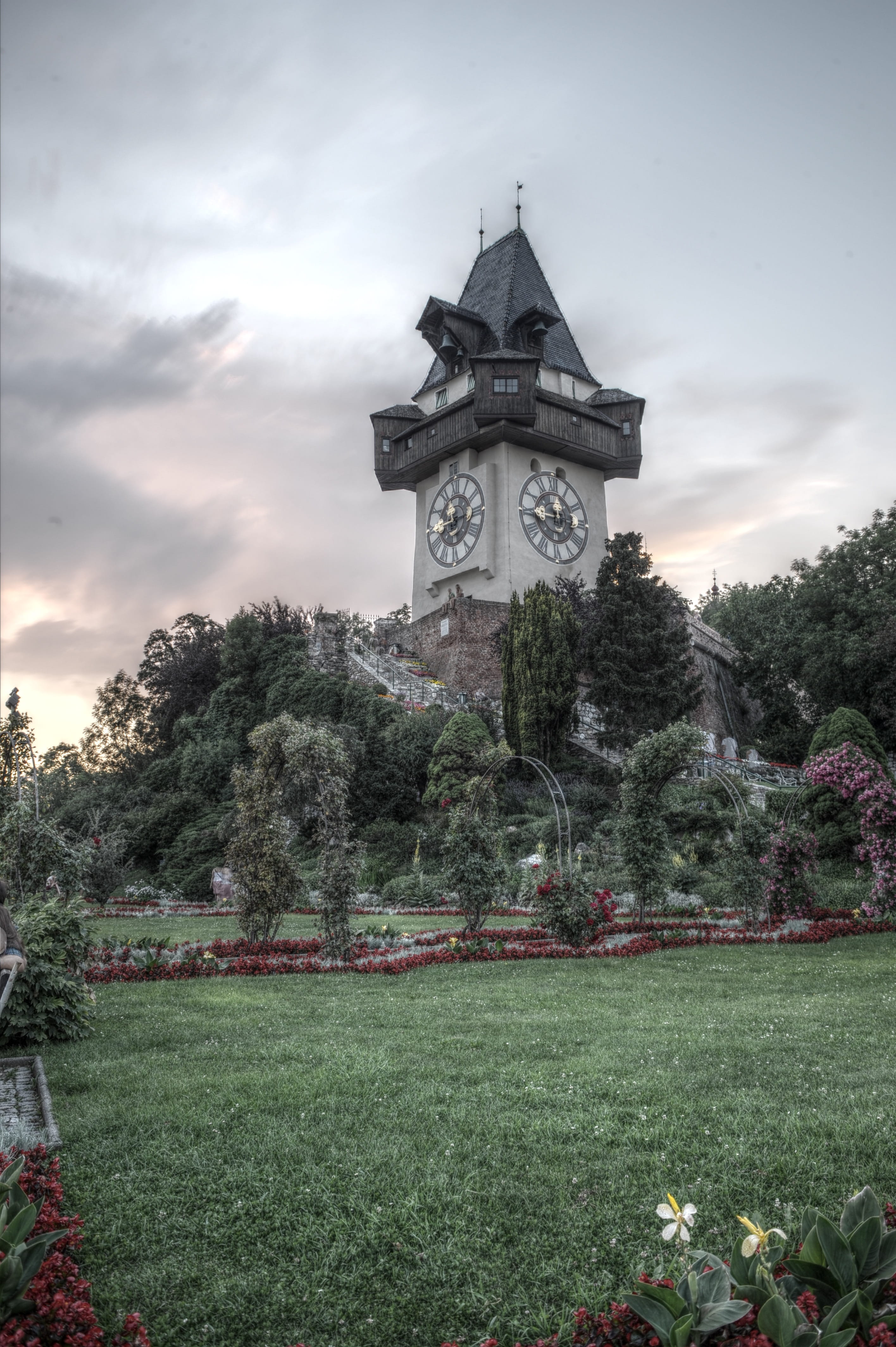 nature, plant, landmark, travel destinations, field, cloud - sky, landscape, old town, park - man made space, day, Graz, Styria, schlossberg, garden, land, Phone HD Wallpaper