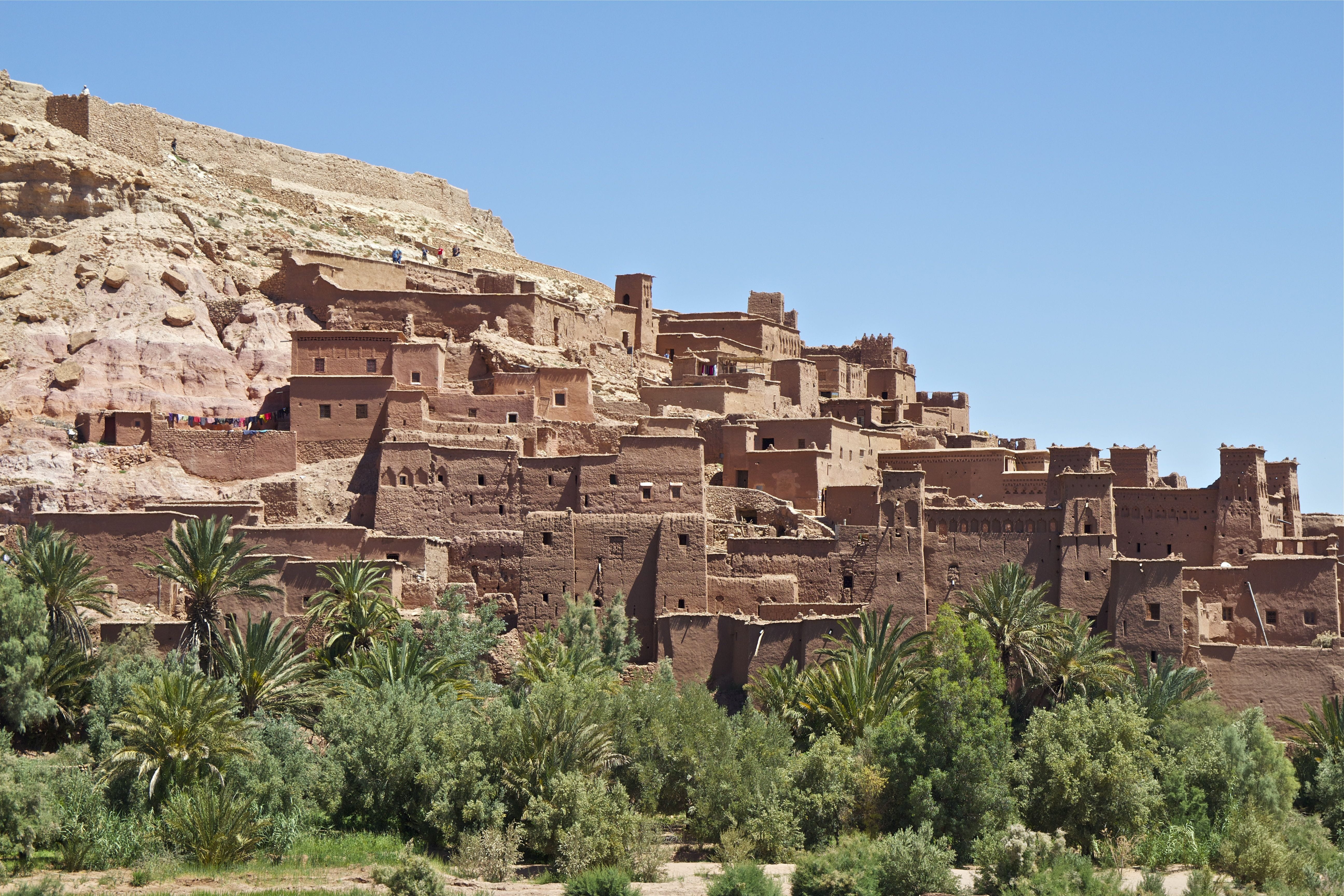 urban, building exterior, 5K, ancient, travel, building, buildings, morocco, archaeology, historic building, clear sky, near, travel destinations, sun, HD Wallpaper