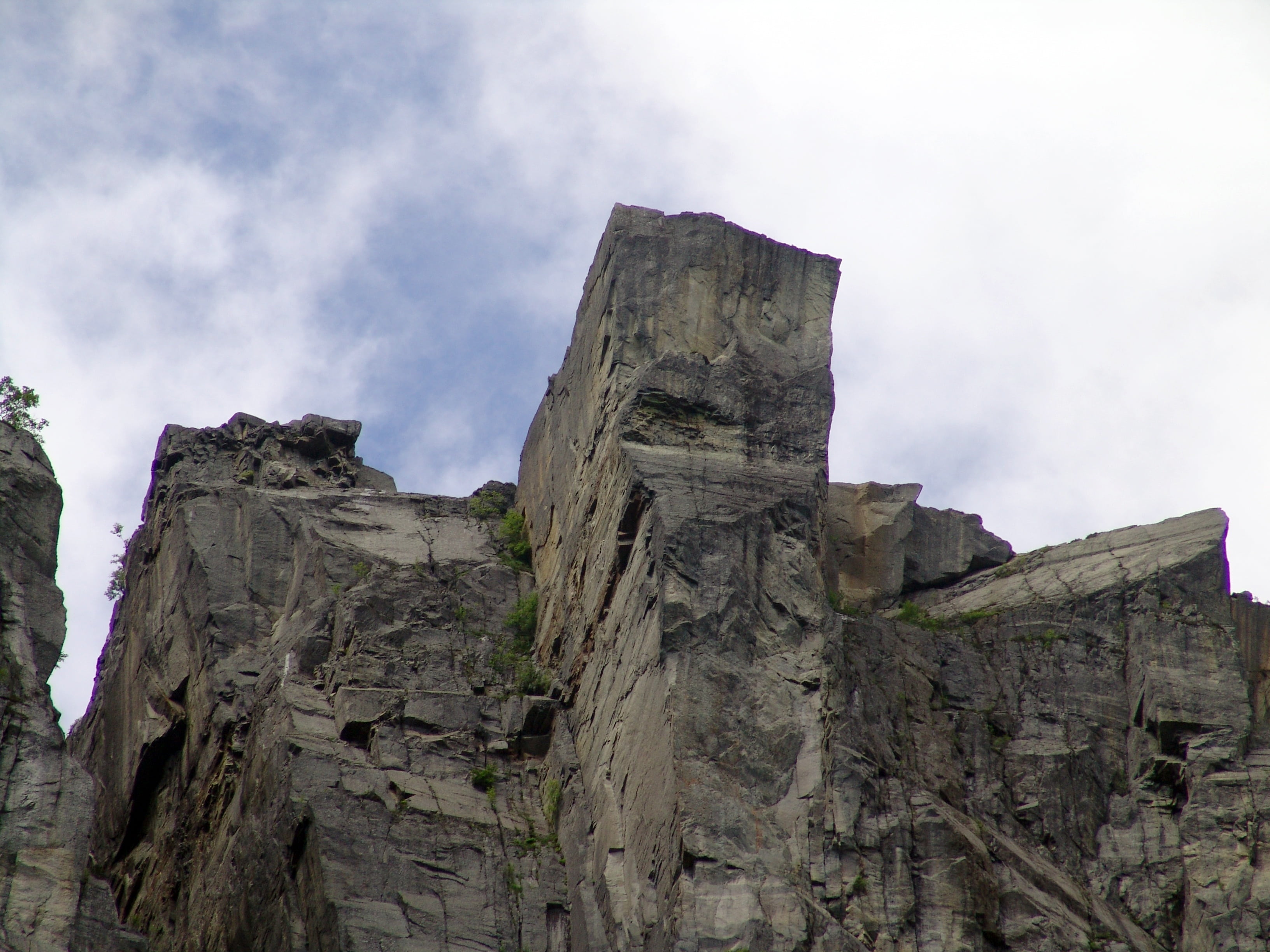 grey, norway, architecture, history, granite, 2K, cloud - sky, rock, rock formation, rock - Object, tranquility, fjord, ruined, low angle view, the past, HD Wallpaper