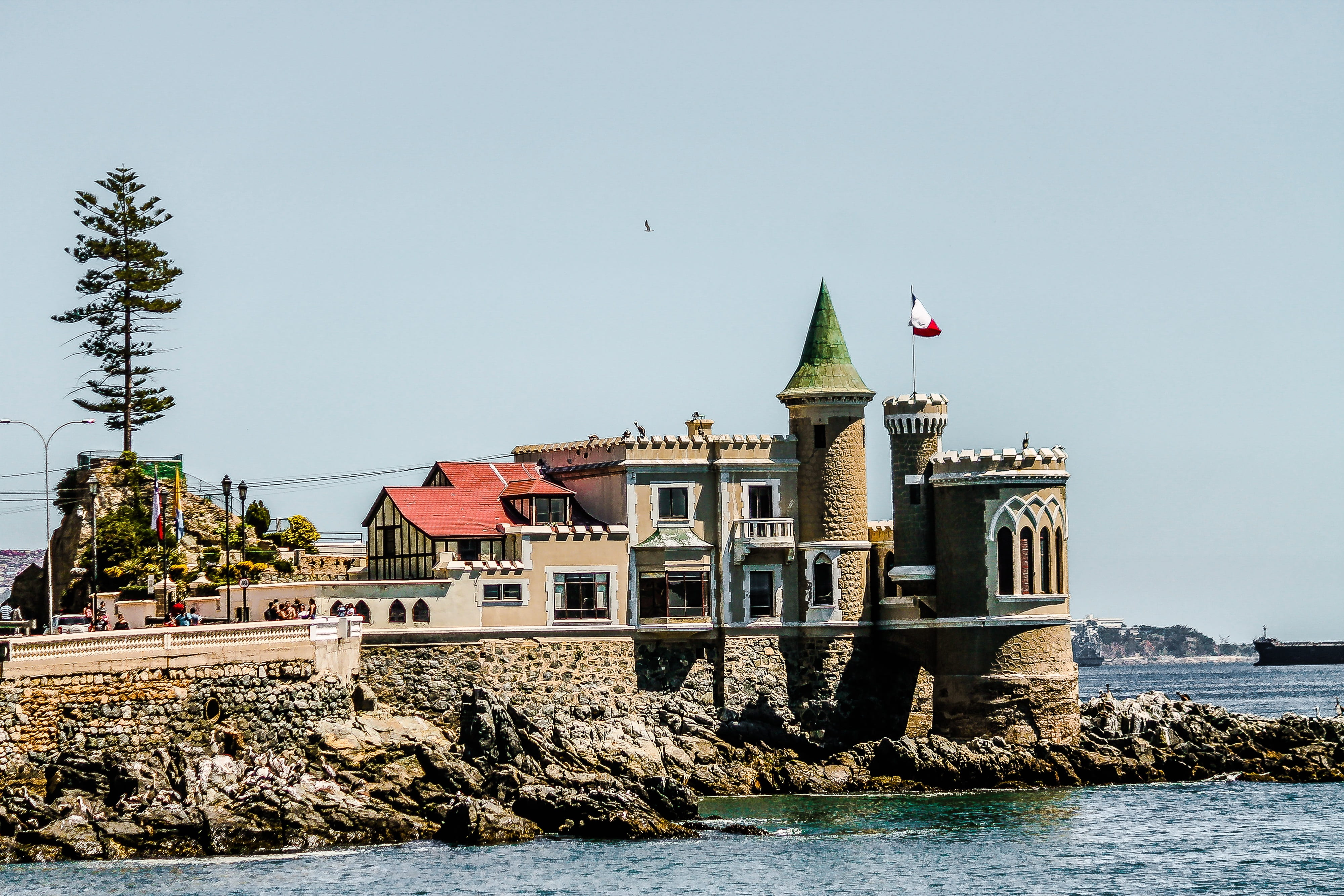 travel destinations, princess, no people, nature, solid, the past, day, blue sea, sky, sea, building exterior, water, city, landscape, chile, built structure, HD Wallpaper