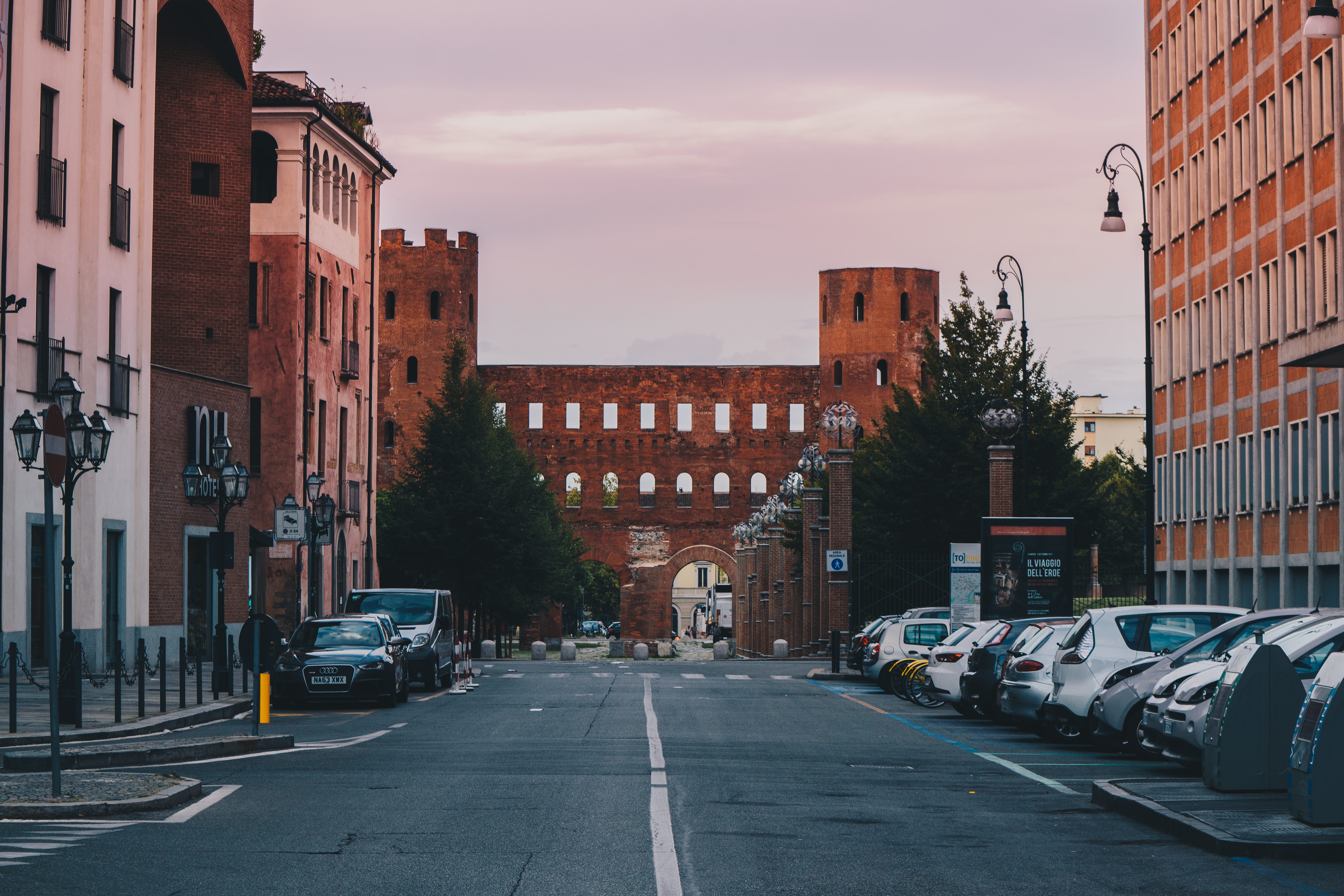 sky, building exterior, nature, colors, motor vehicle, sign, road, the way forward, turin, italy, building, cloud - sky, italia, day, mode of transportation, HD Wallpaper