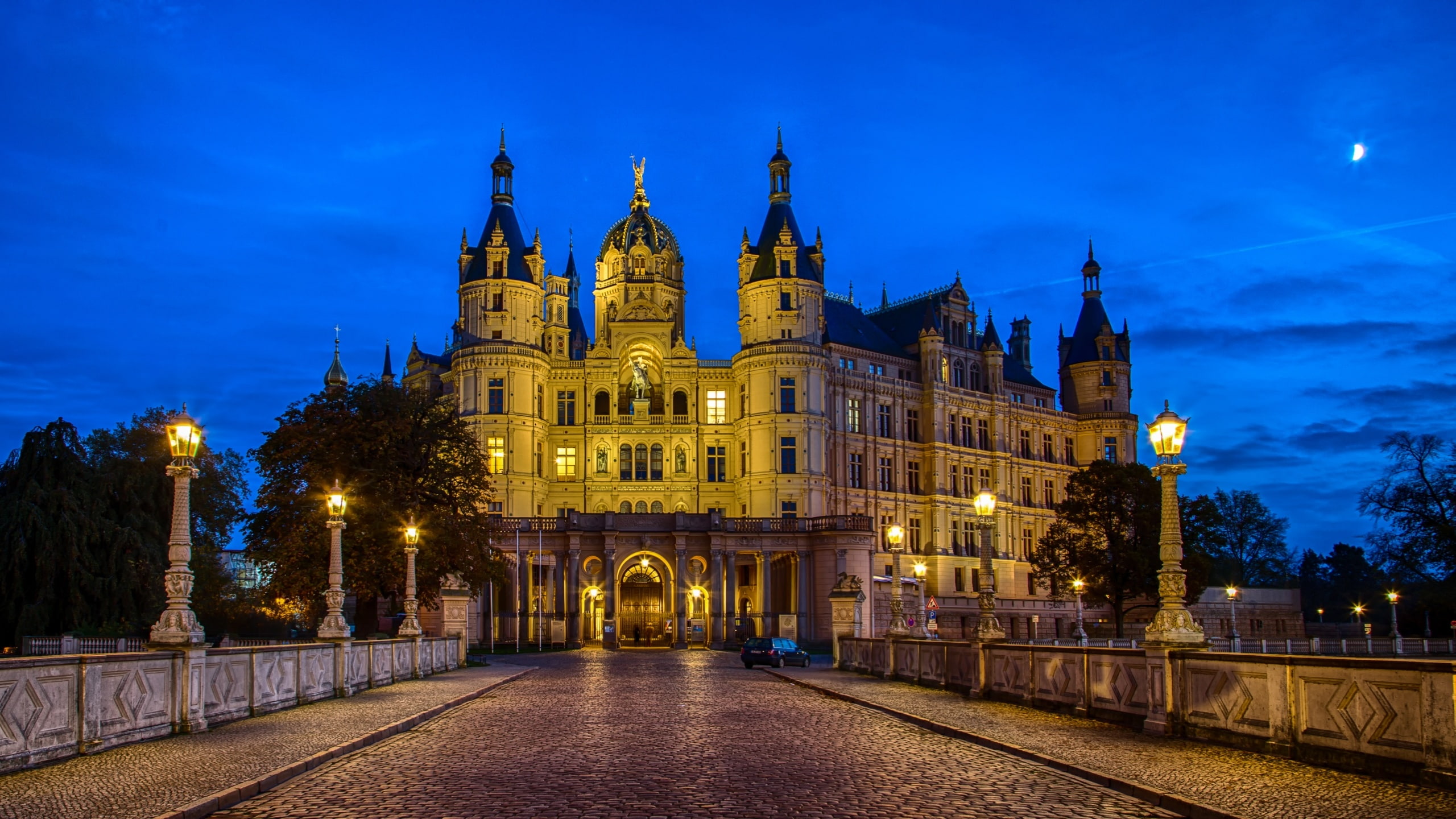 noche, palacio, 2K, arquitectura, HD Wallpaper
