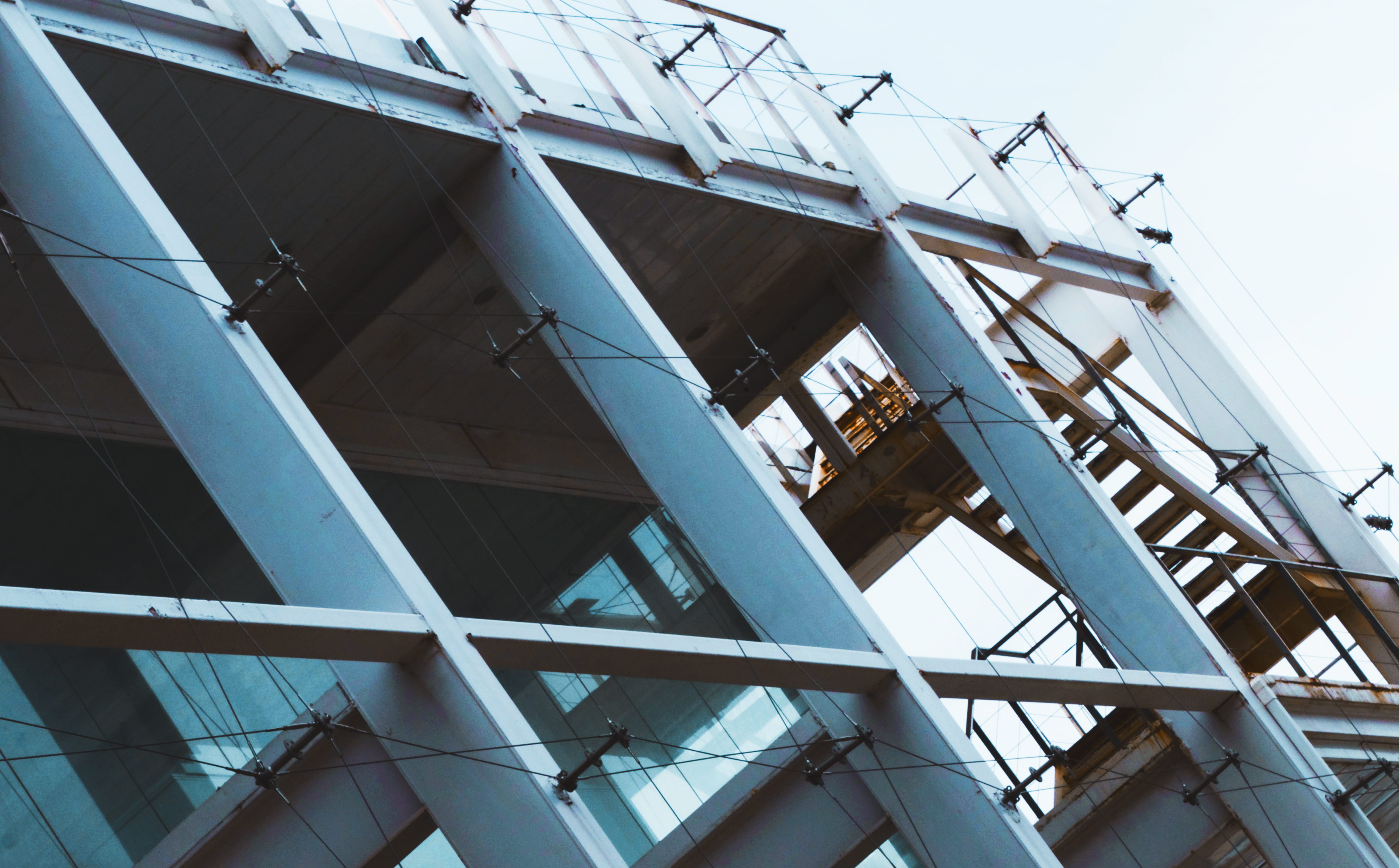 day, architecture, industry, sunlight, building exterior, development, construction industry, nature, 5K, glass - material, machinery, sky, construction site, HD Wallpaper