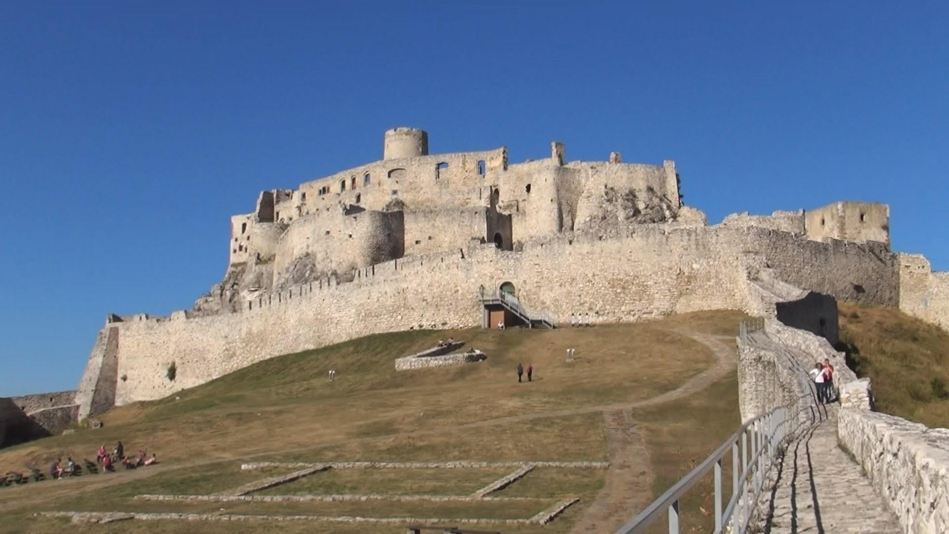 spis castle, nature, fort, ancient civilization, outdoors, slovakia, built structure, wall, blue, sky, tourism, low angle view, clear sky, building exterior, HD Wallpaper