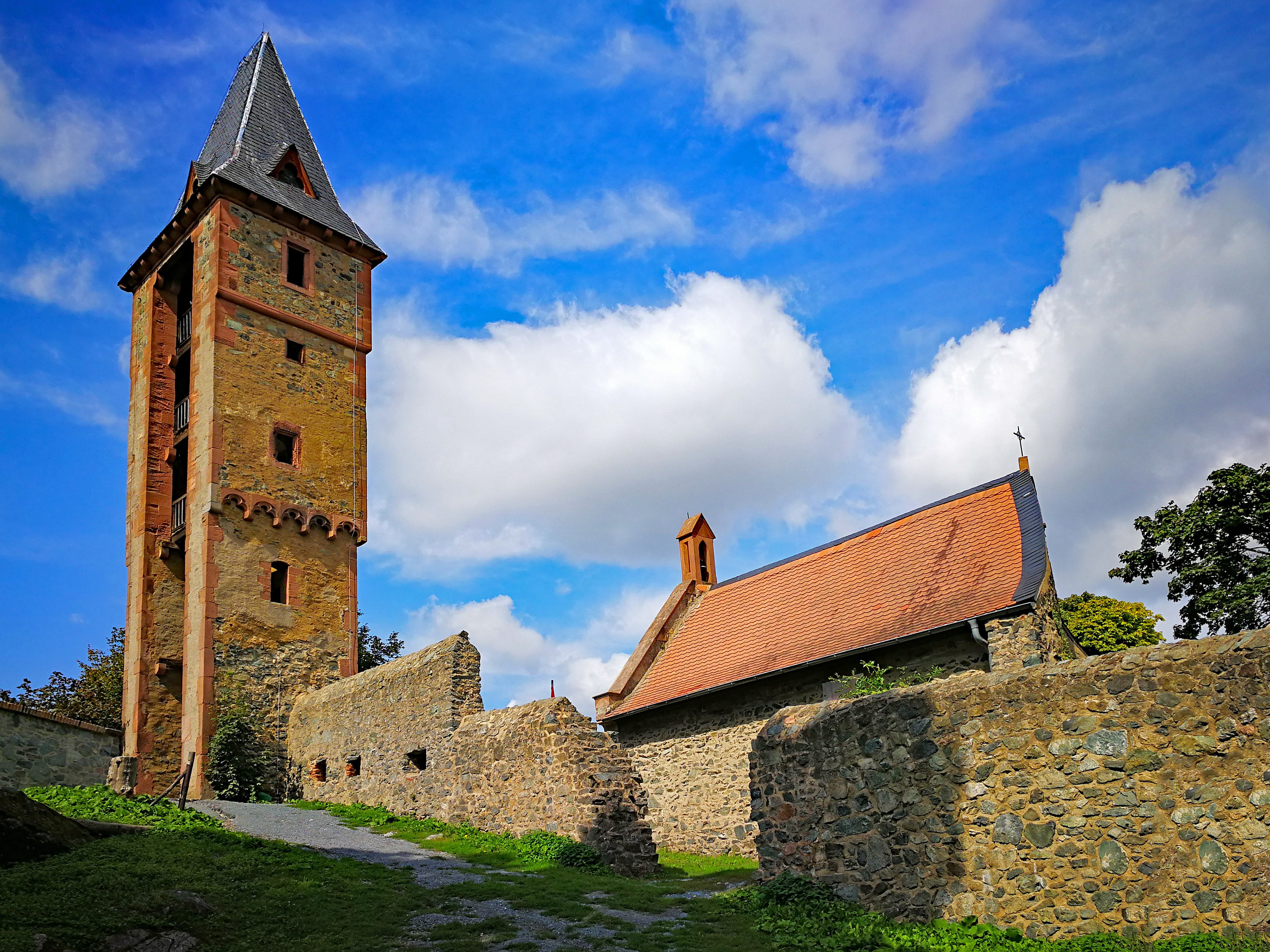 ruin, nature, castle, wall, fort, fortified wall, day, old, mühltal, building, architecture, germany, clock, building exterior, 2K, darmstadt, plant, places of interest, HD Wallpaper