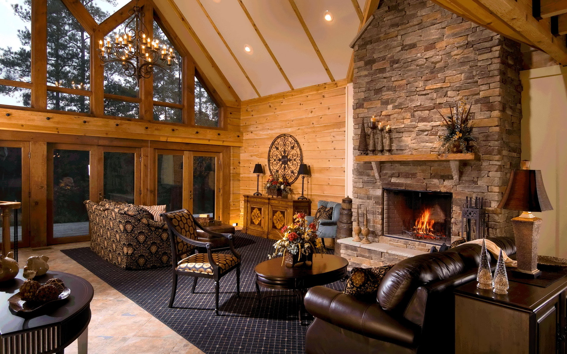 lighting equipment, fireplace, home interior, domestic room, table, wealth, building, nature, muebles, wood - material, built structure, antique, furniture, HD Wallpaper