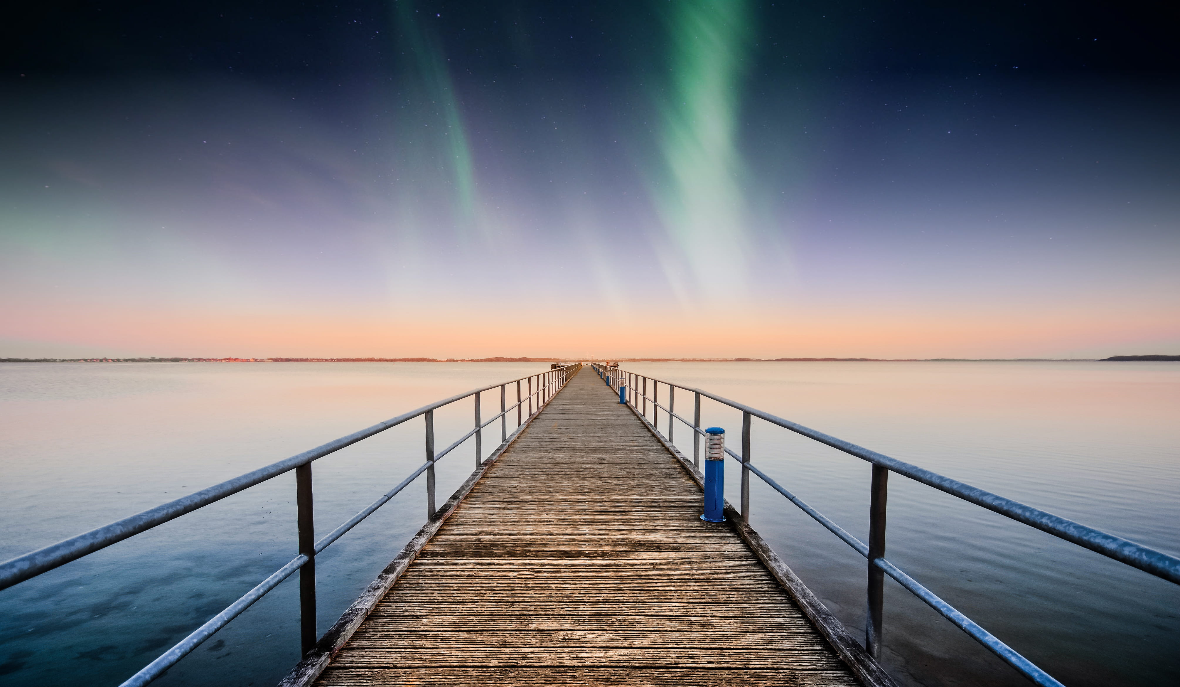 northern, sky, landscape, tranquil scene, pier, beauty in nature, scenics - nature, waterfront, outdoors, bridge, sea, path, diminishing perspective, building, HD Wallpaper