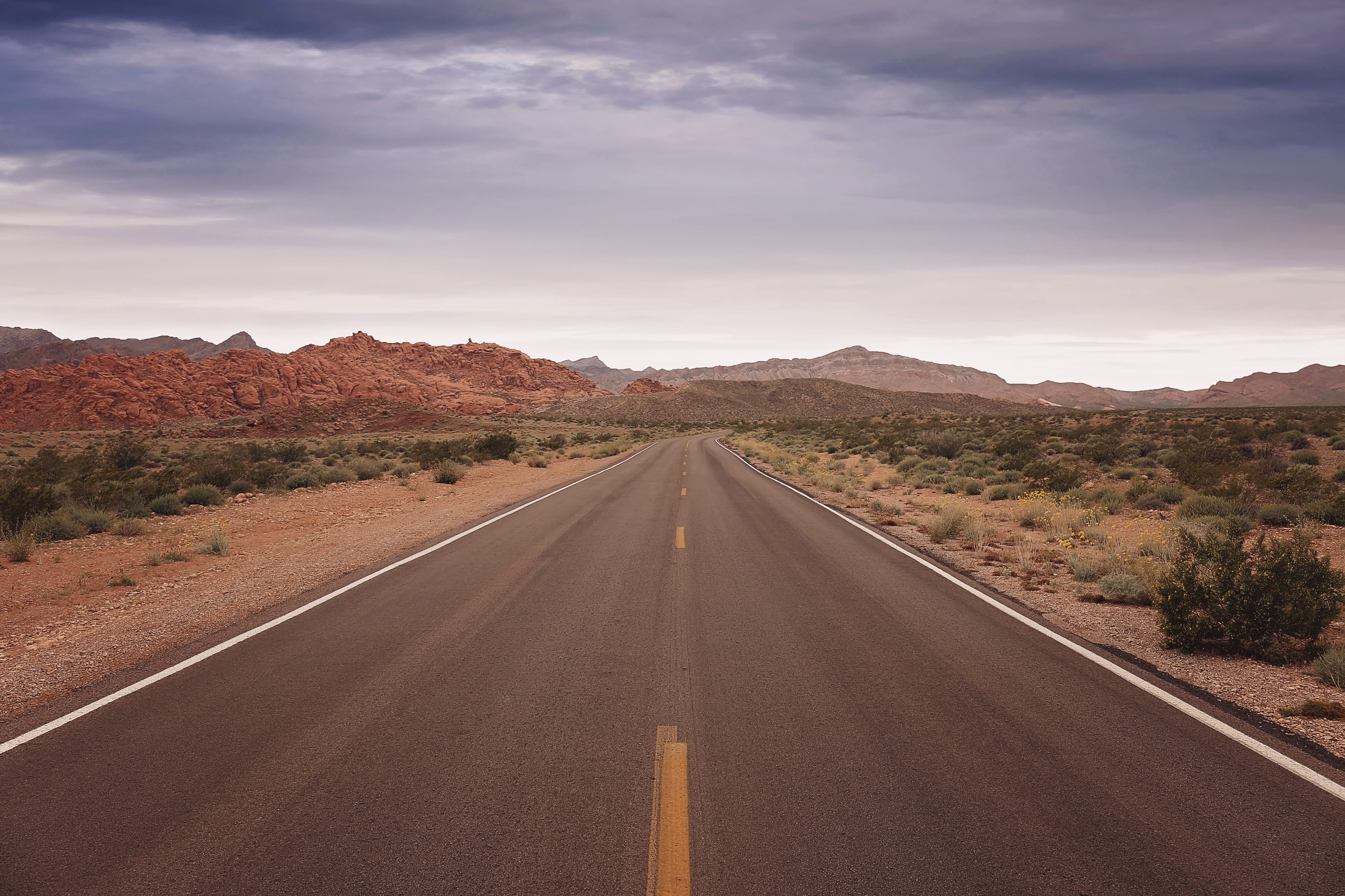 valley of fire, las vegas, remote, beauty in nature, dividing line, natural, scenery, transportation, light, arizona, road marking, straight, cloud, desert, HD Wallpaper
