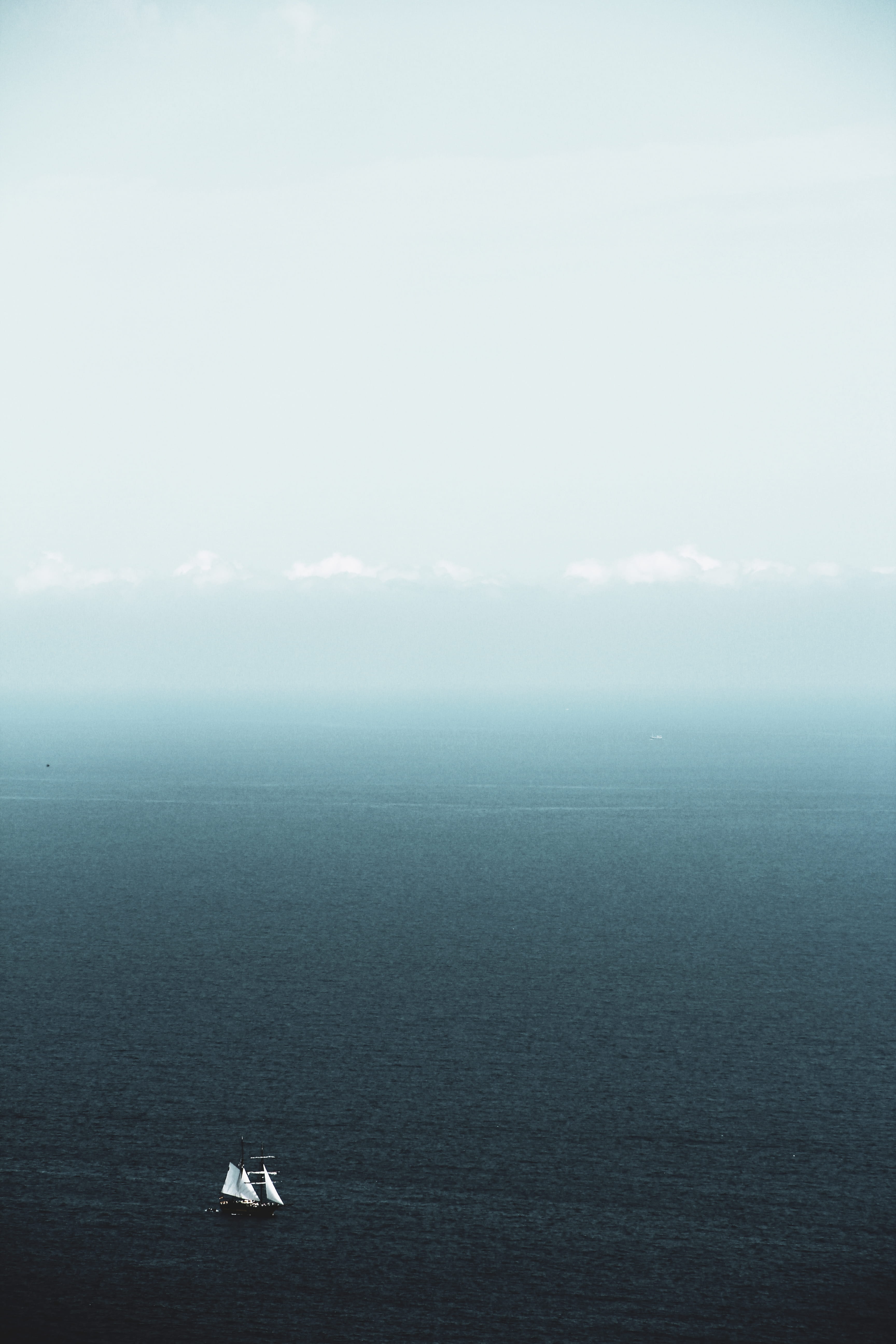 tranquil scene, vehicle, idyllic, nature, waterfront, scenery, travel, spain, ship, tranquility, fog, sea, horizon over water, rowboat, horizon, calm, ark, Phone HD Wallpaper
