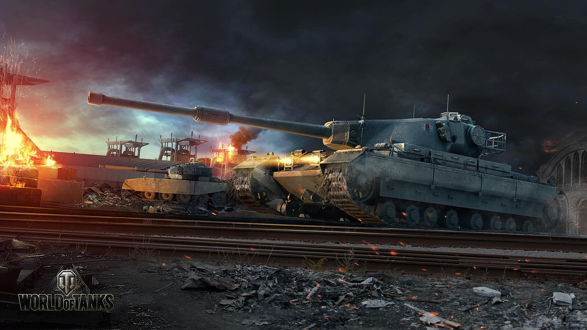 tanks, railroads, tanks from games, world, graphics, 3d graphics, fv, games, world of tanks, 1080P, d, HD Wallpaper