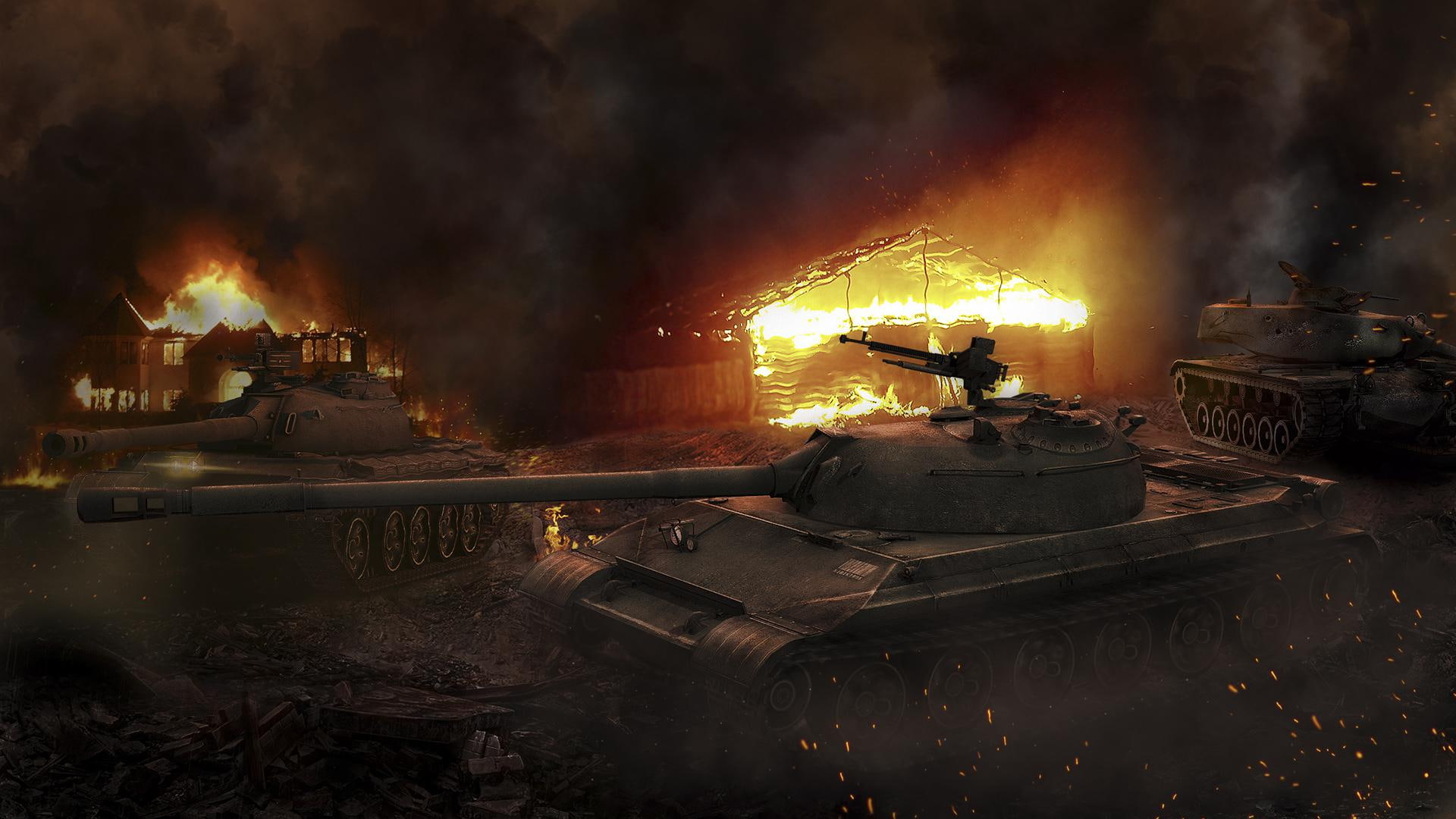 night, tanks from games, 3d graphics, online, tanks, graphics, games, world of tanks, d, 1080P, world, HD Wallpaper