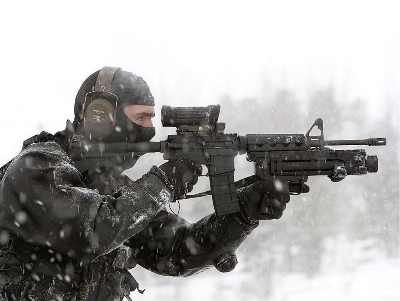 hd, art, army, Military, Winter, Rifles, snow, 720P, soldiers, aircraft, HD Wallpaper