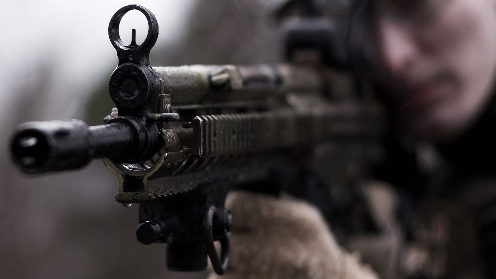weapons, soldiers, x, hd, water, 1080P, rifle, drops, art, nature, assault, HD Wallpaper