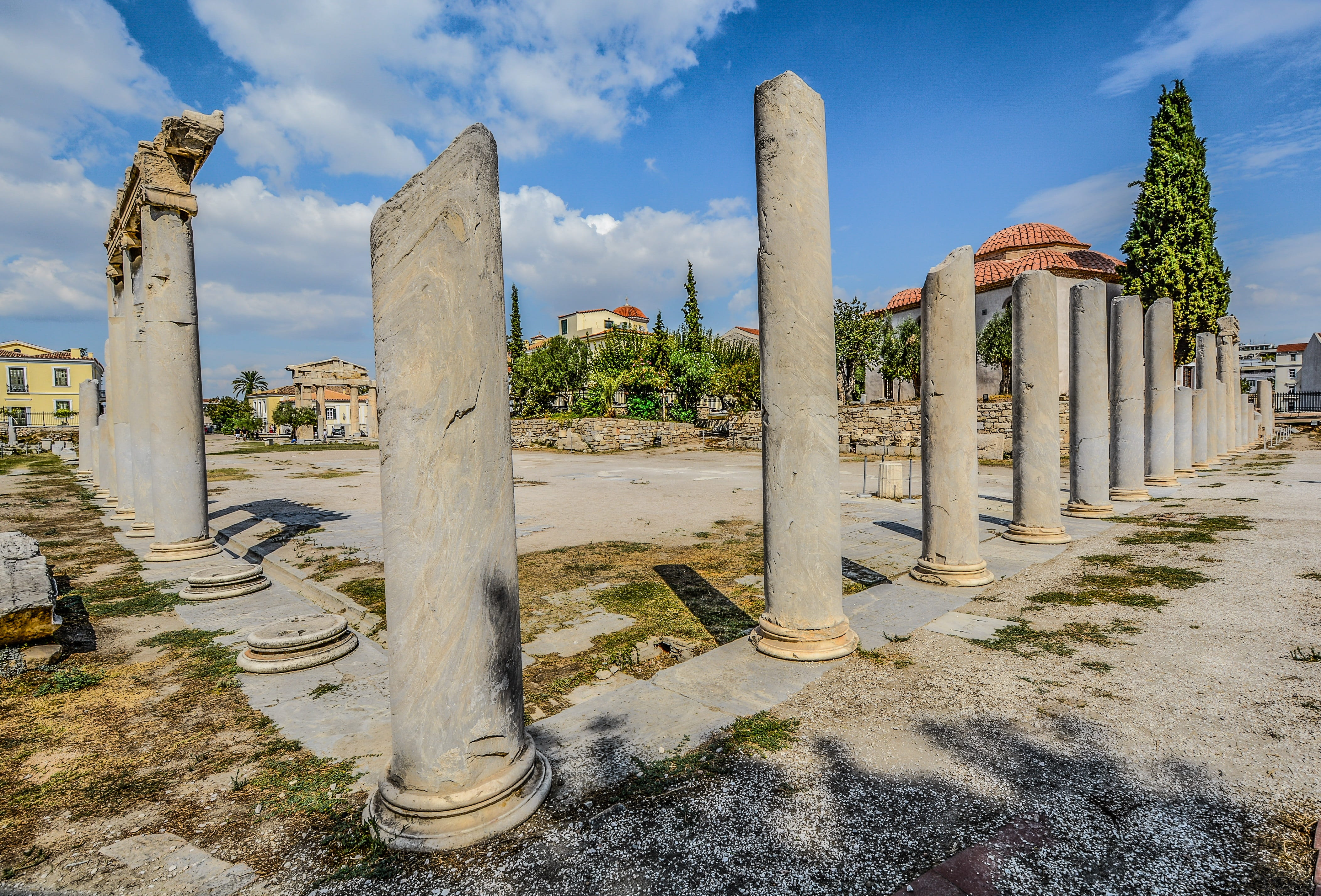 Ruins, nature, Greece, architectural column, history, Greek, built structure, archaeology, ancient, travel, outdoors, Athens, old ruin, monument, old, columns, HD Wallpaper