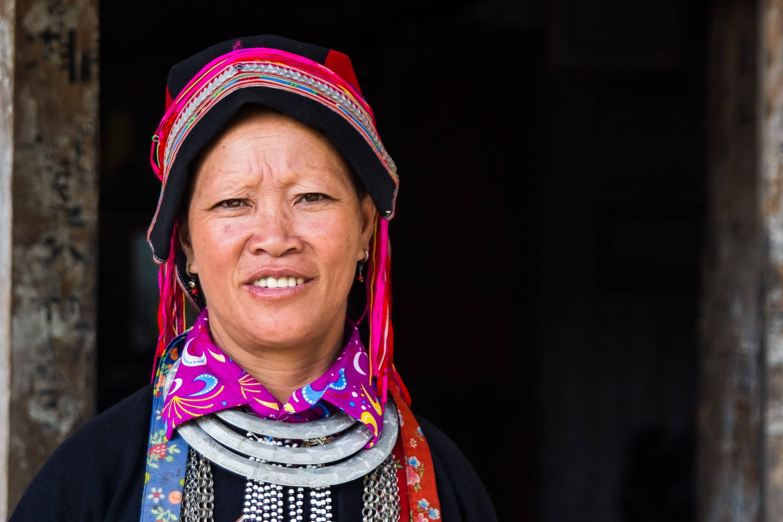 dzao, Minority, face, travel, 2K, ethnography, looking at camera, front view, ethnic, headshot, portrait, human body part, winter, colorful, Ethnic, clothing, HD Wallpaper