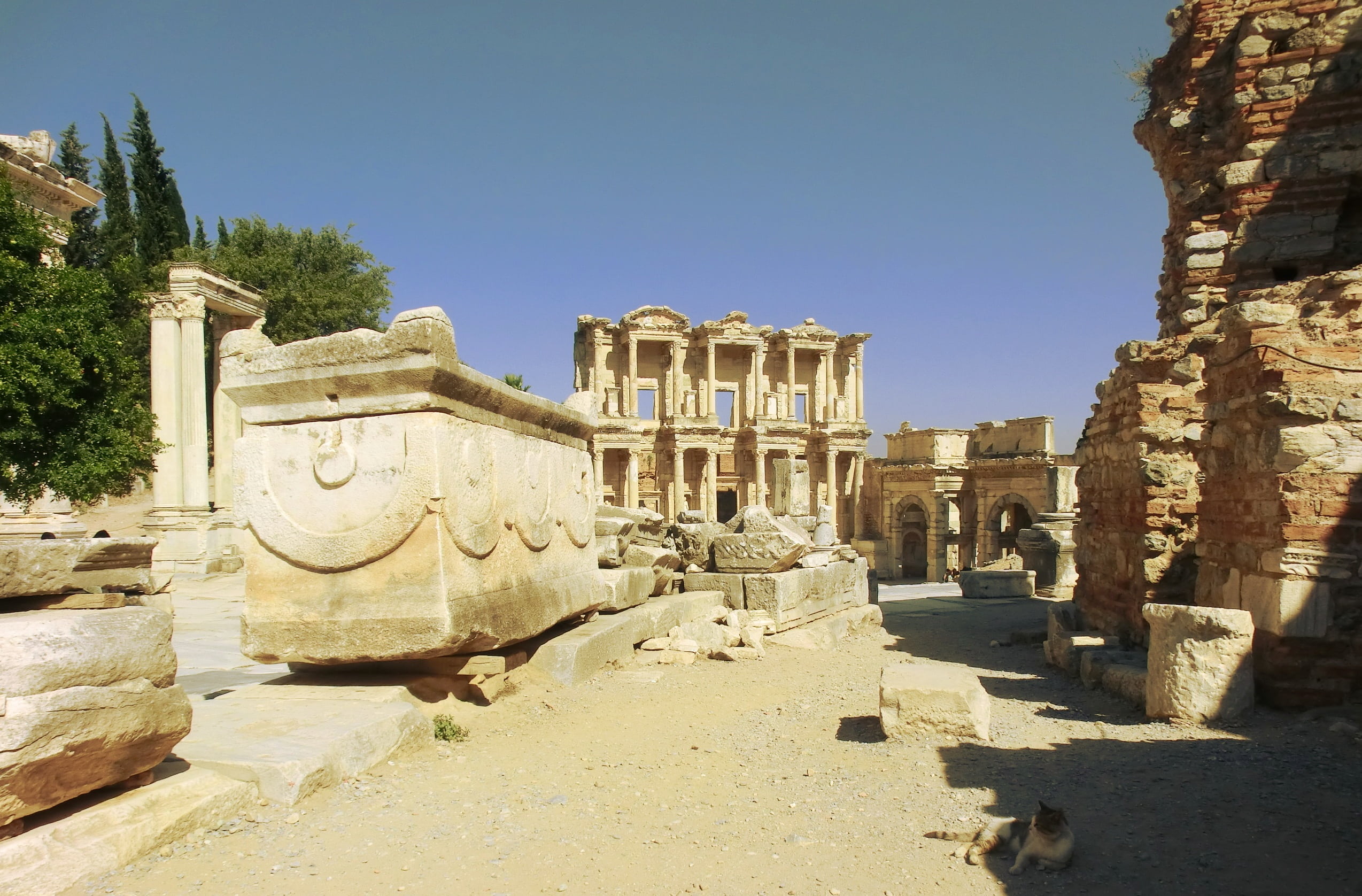 ephesus, archaeology, ruin, day, nature, place of worship, street, architectural column, history, sky, outdoors, old, ancient civilization, ancient, drop-off, HD Wallpaper