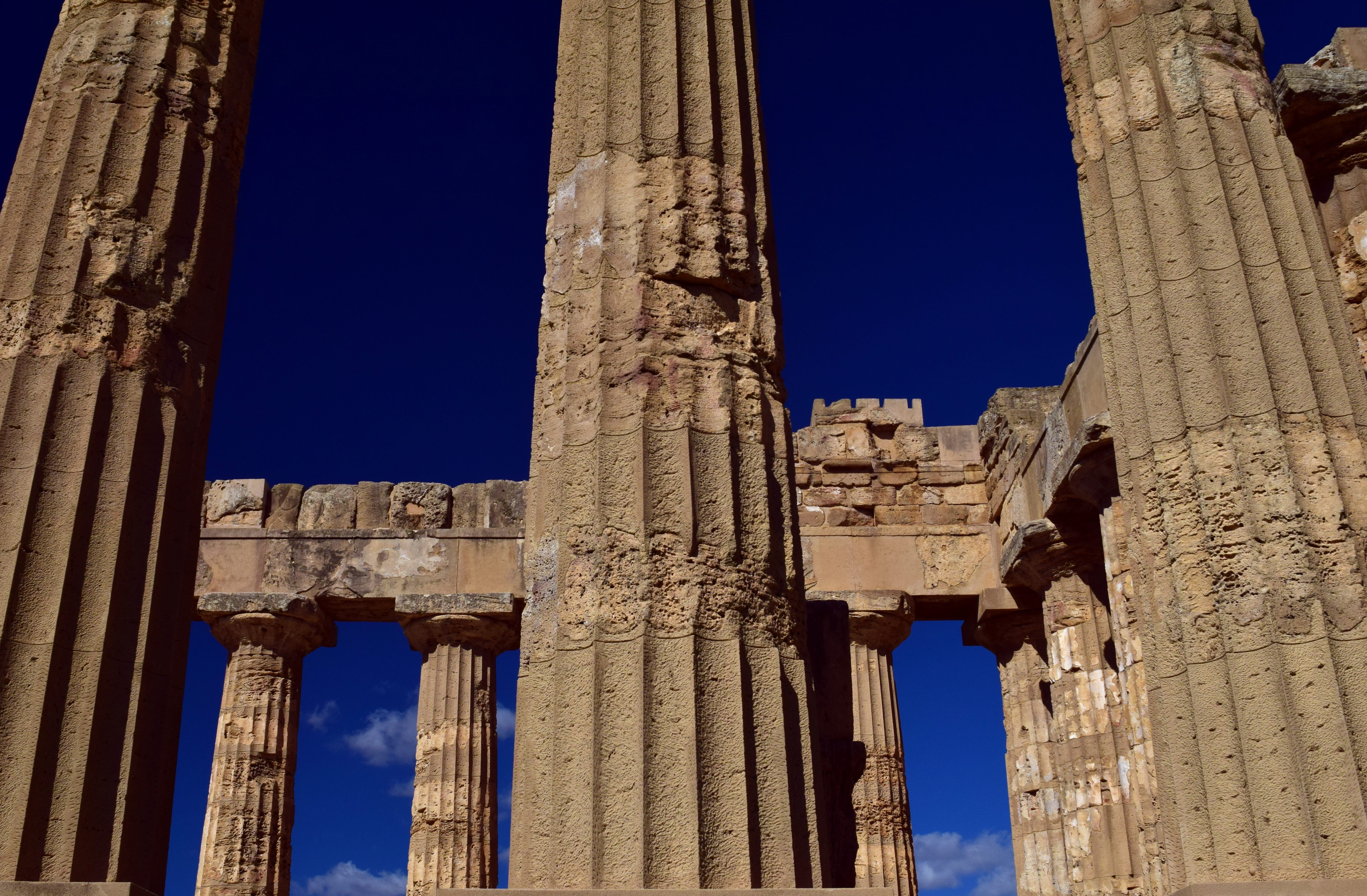 travel, greek, sky, the temple of selinunte, pillars, classical architecture, ruined, karg, architecture, architectural column, memory, ancient civilization, HD Wallpaper